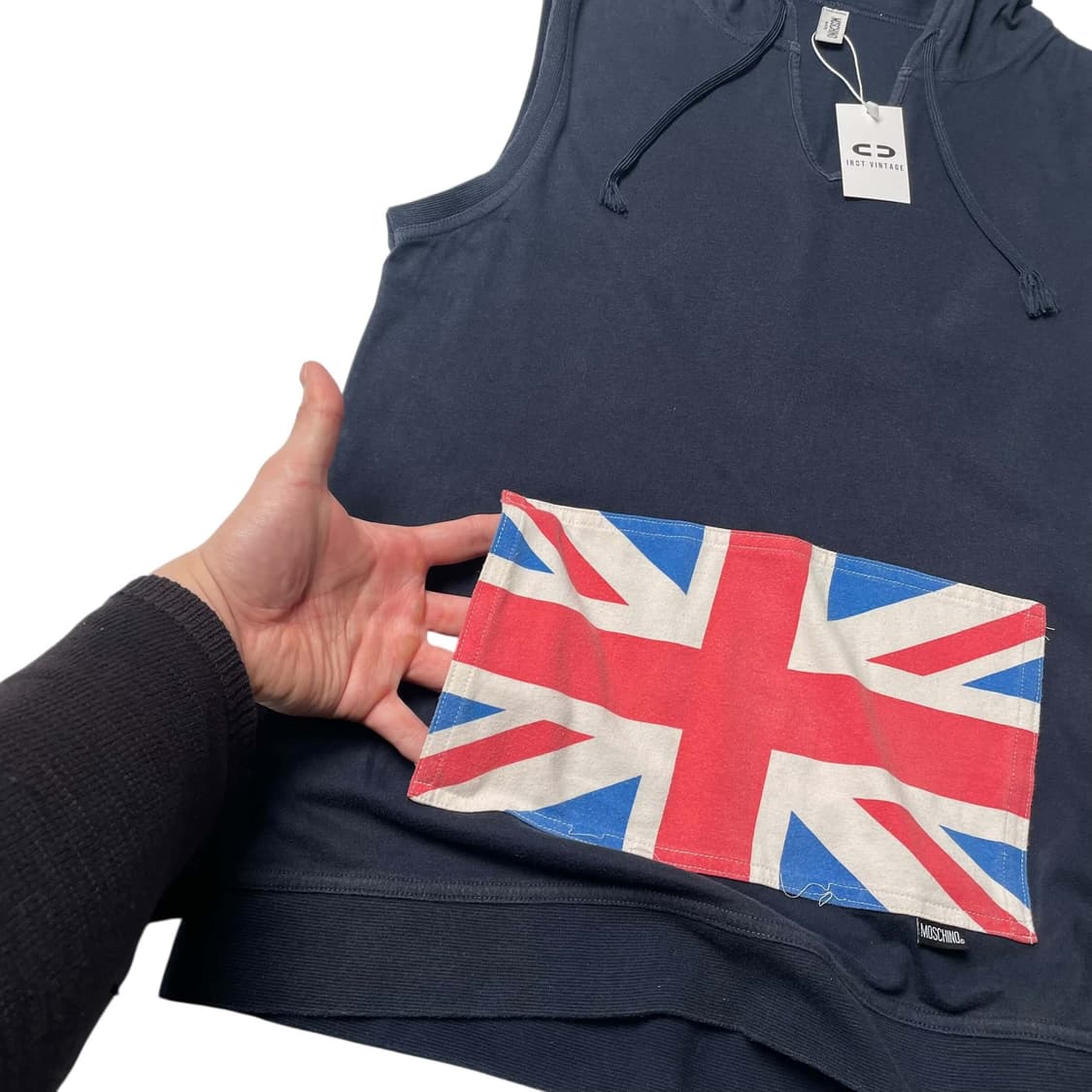 Moschino 'Union jack' 슬리브리스 후드 상품이미지4