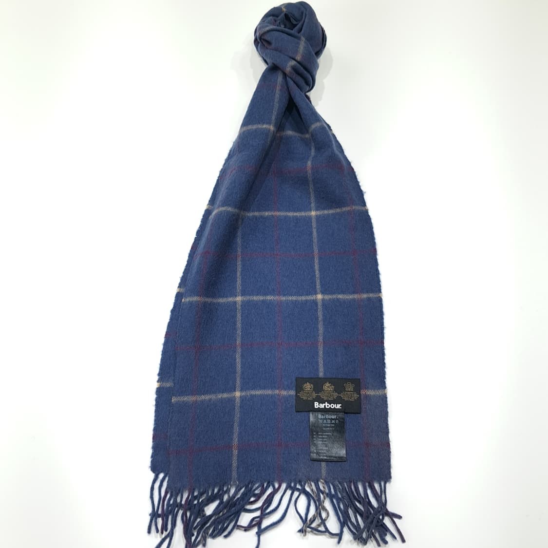 MX444 바버 램스울 3로얄워런트 타탄 블루 머플러 목도리 상품이미지1