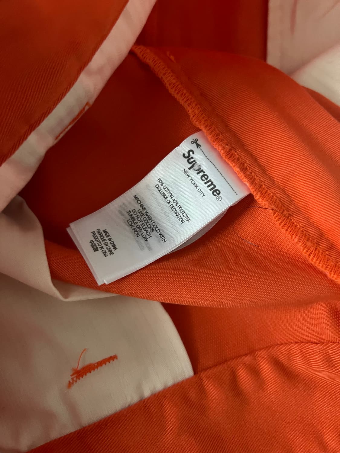 슈프림 x 토이머신 워크팬츠 오렌지 34 상품이미지5