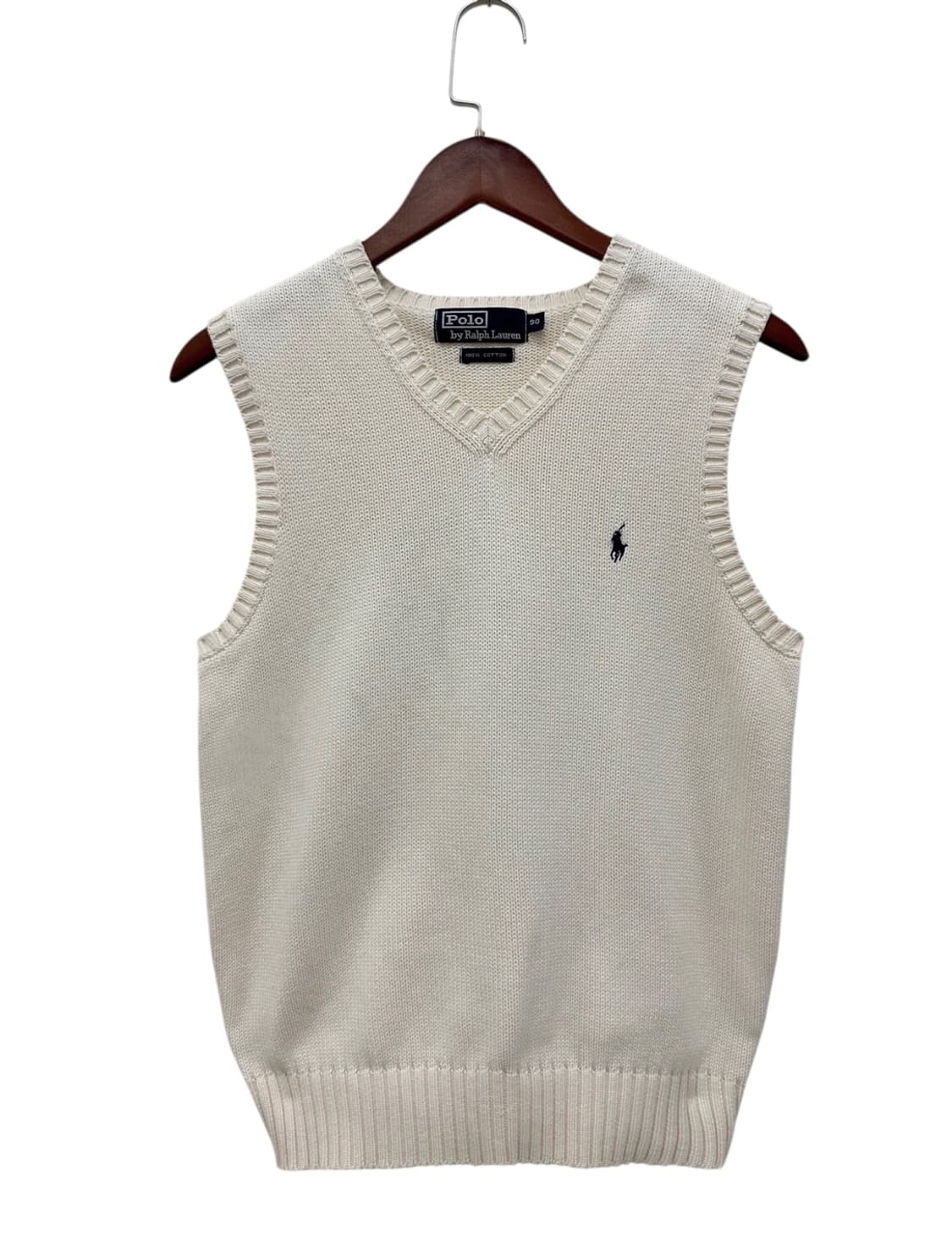 00s 폴로 니트조끼 베스트 아이보리 (여성S) 상품이미지1