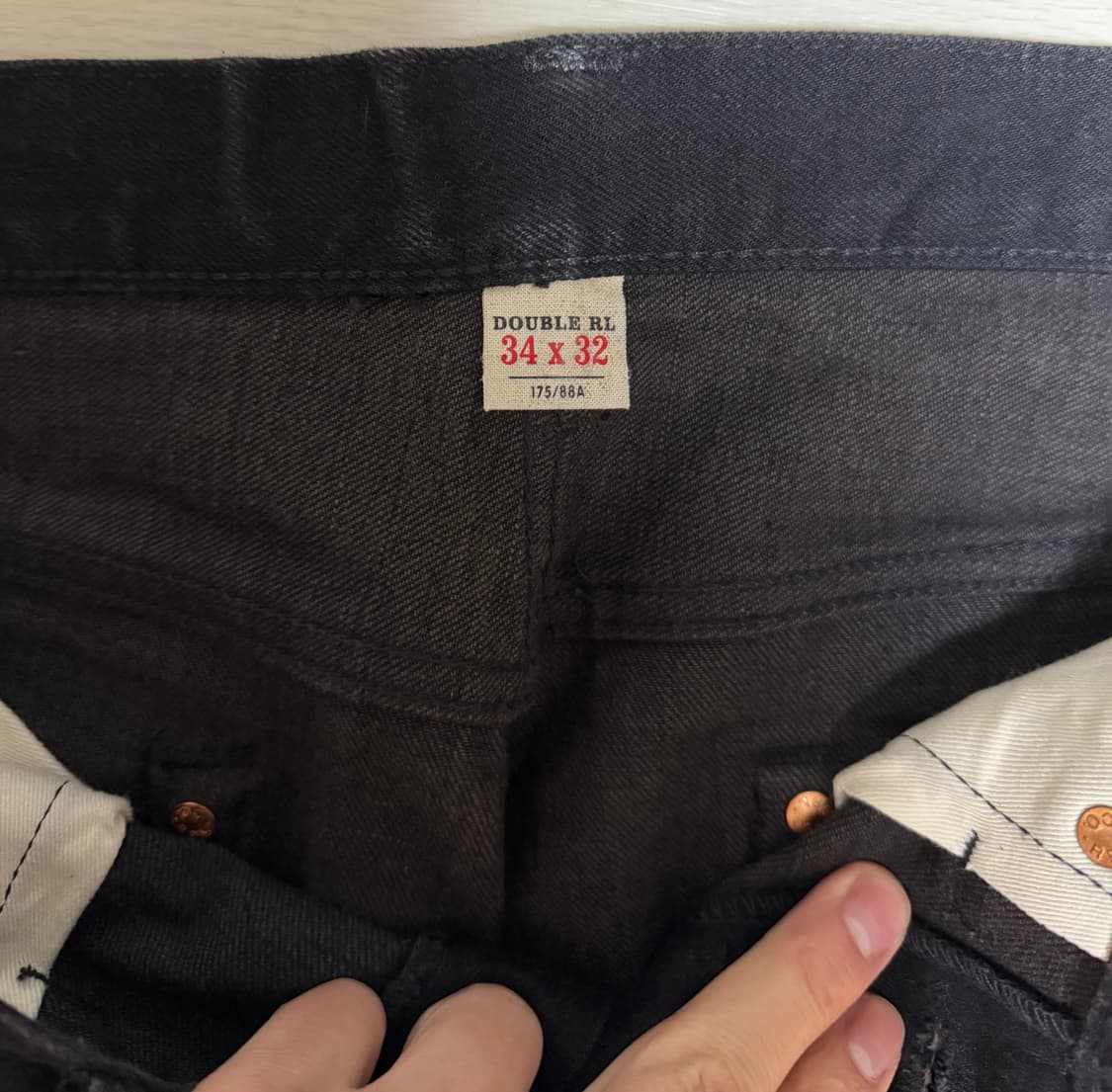 rrl 빈티지 파이브포켓 블랙 온 블랙 진 34/32 상품이미지5