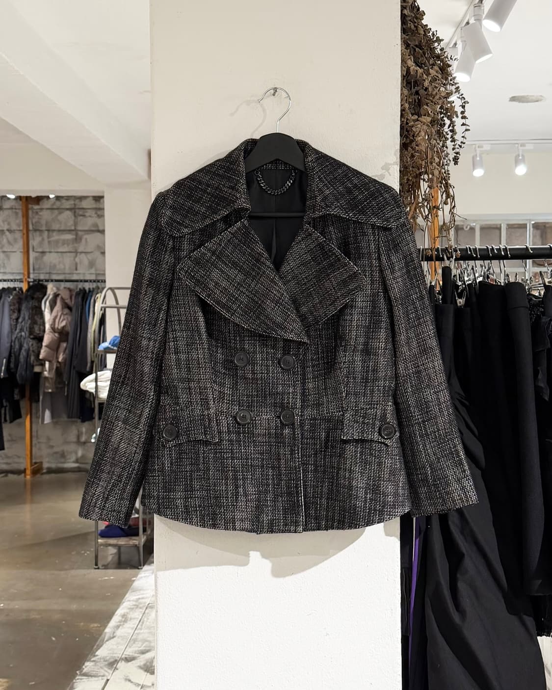버버리 블랙 트위드 더블 브레스티드 자켓 상품이미지1