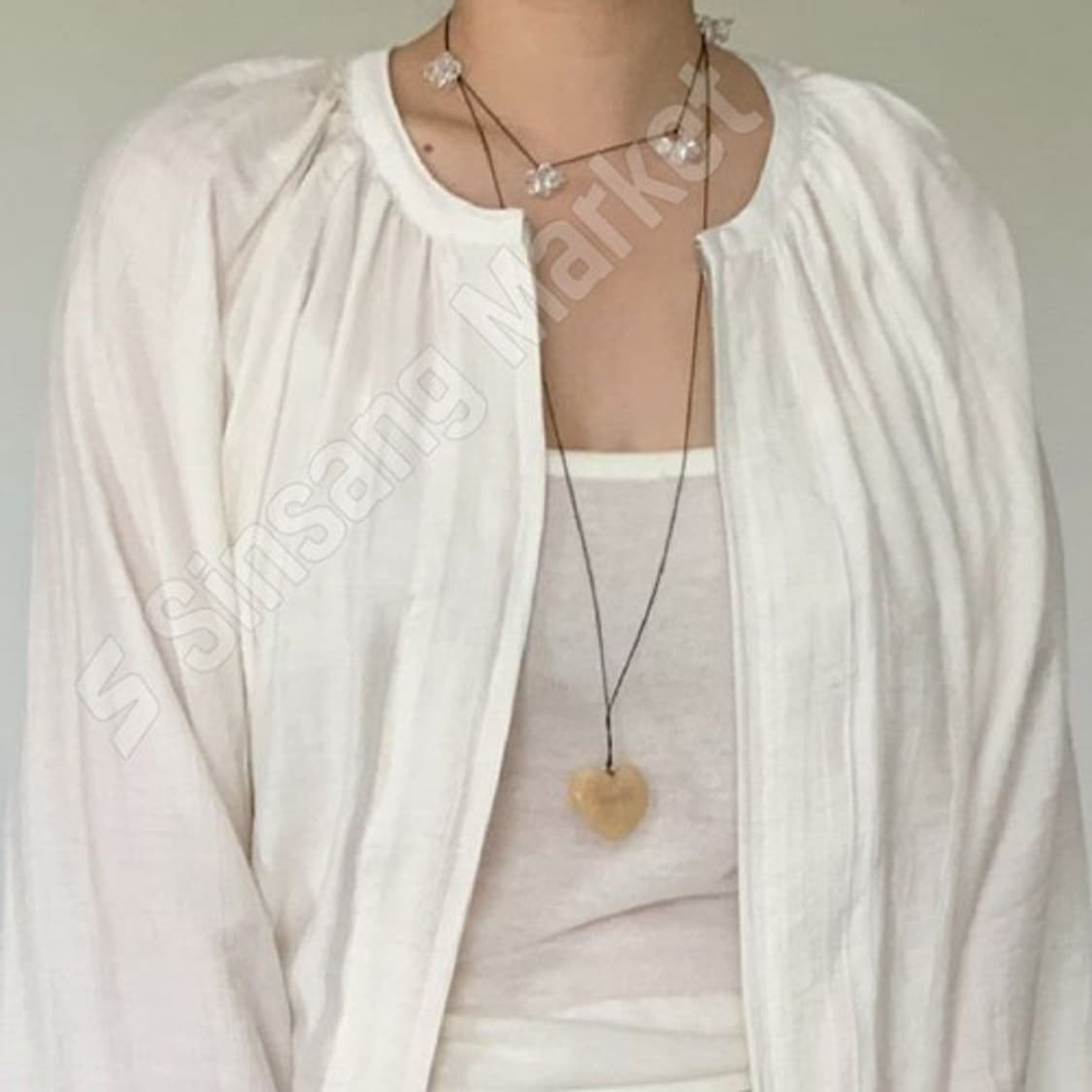 아미먼트 하트 롱 목걸이 상품이미지1