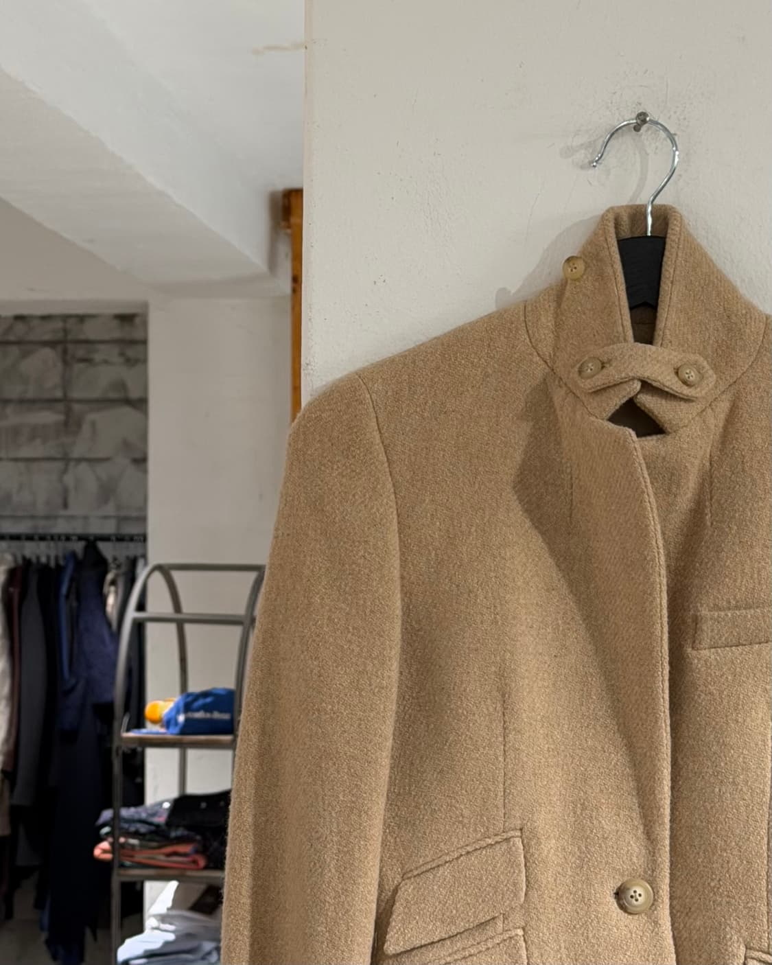 랄프로렌 베이지 울 넥 버튼 롤업 슬리브 자켓 상품이미지2