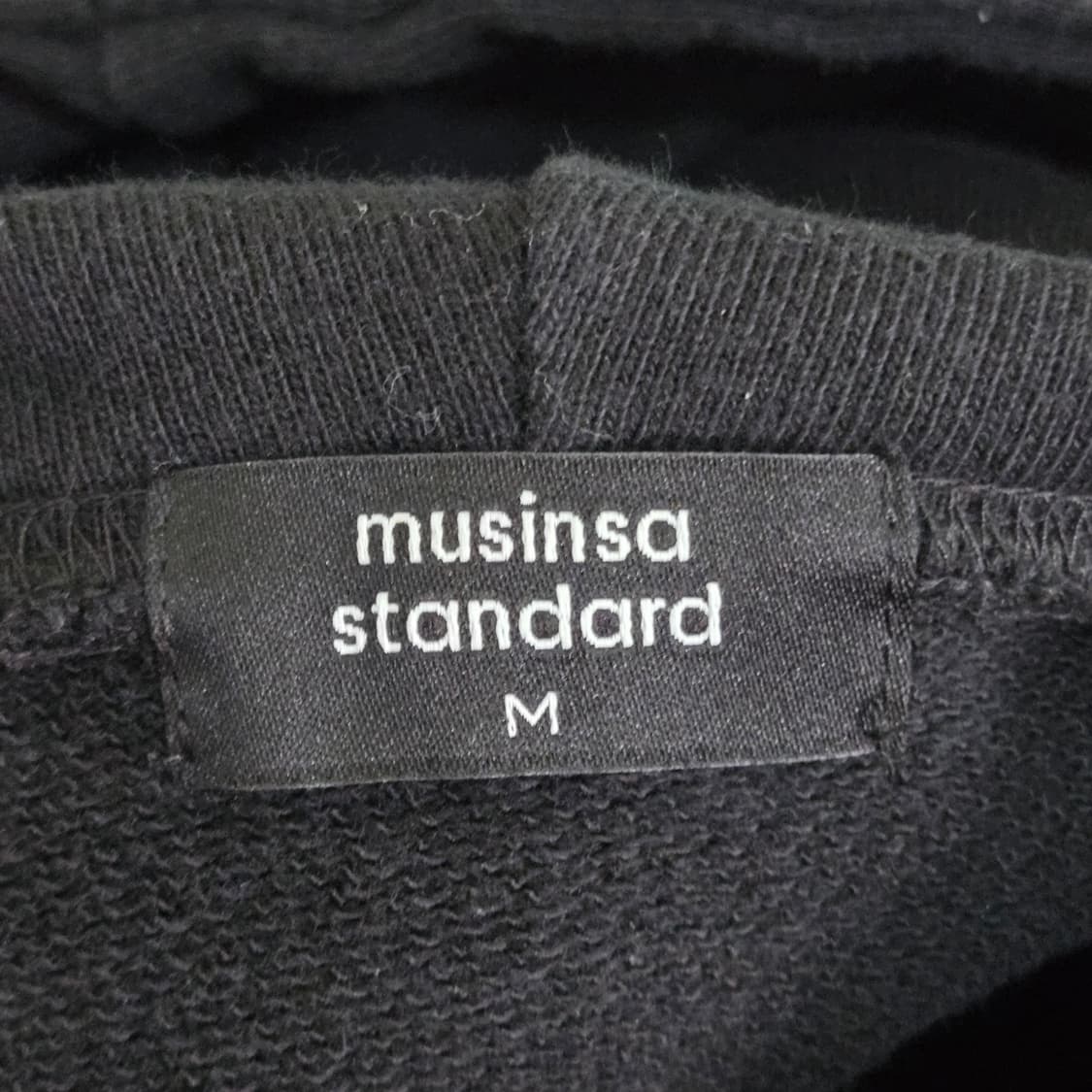 [M] musinsa standard 기모 베이직 풀오버 후드 (블랙) 상품이미지4