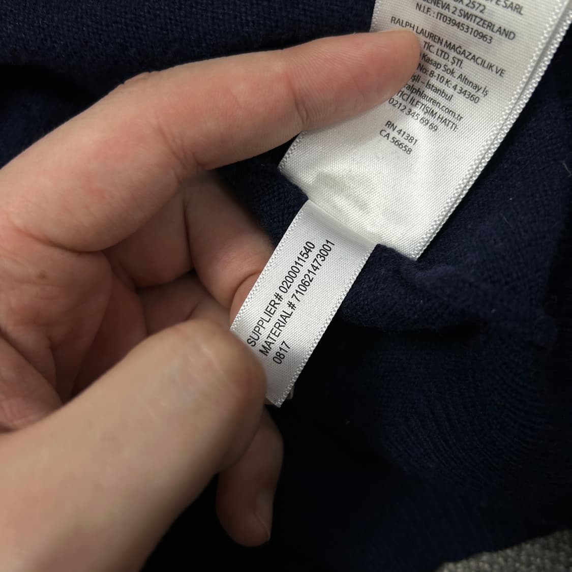 폴로 메리노울 네이비 니트(M) 상품이미지5