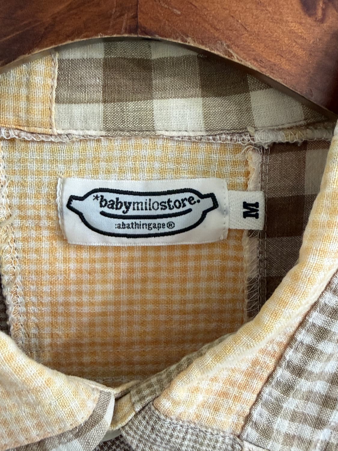 베이프 베이비 마일로 스토어 패치워크 롱 슬리브 셔츠 상품이미지5