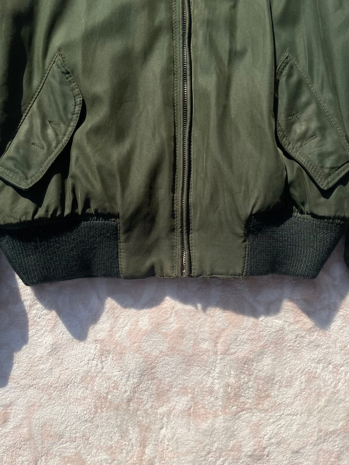 빈티지 올리브 봄버자켓 (카라 탈부착가능) 상품이미지4