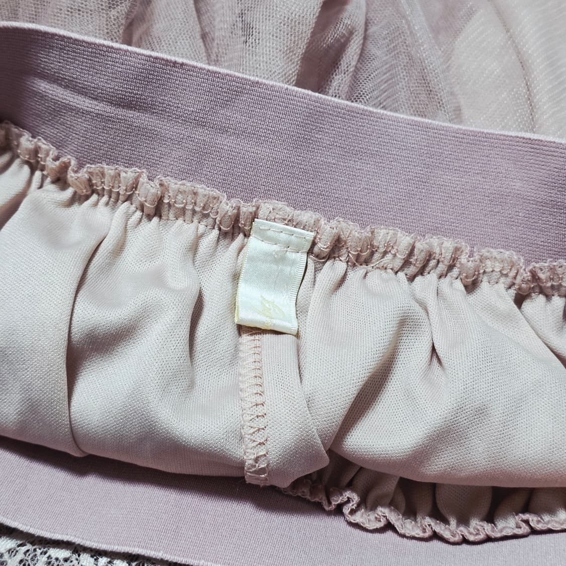 RUBY) 핑크 튜튜 캉캉 레이스 시스루망사 메쉬 밴딩 샤롱스커트 상품이미지5