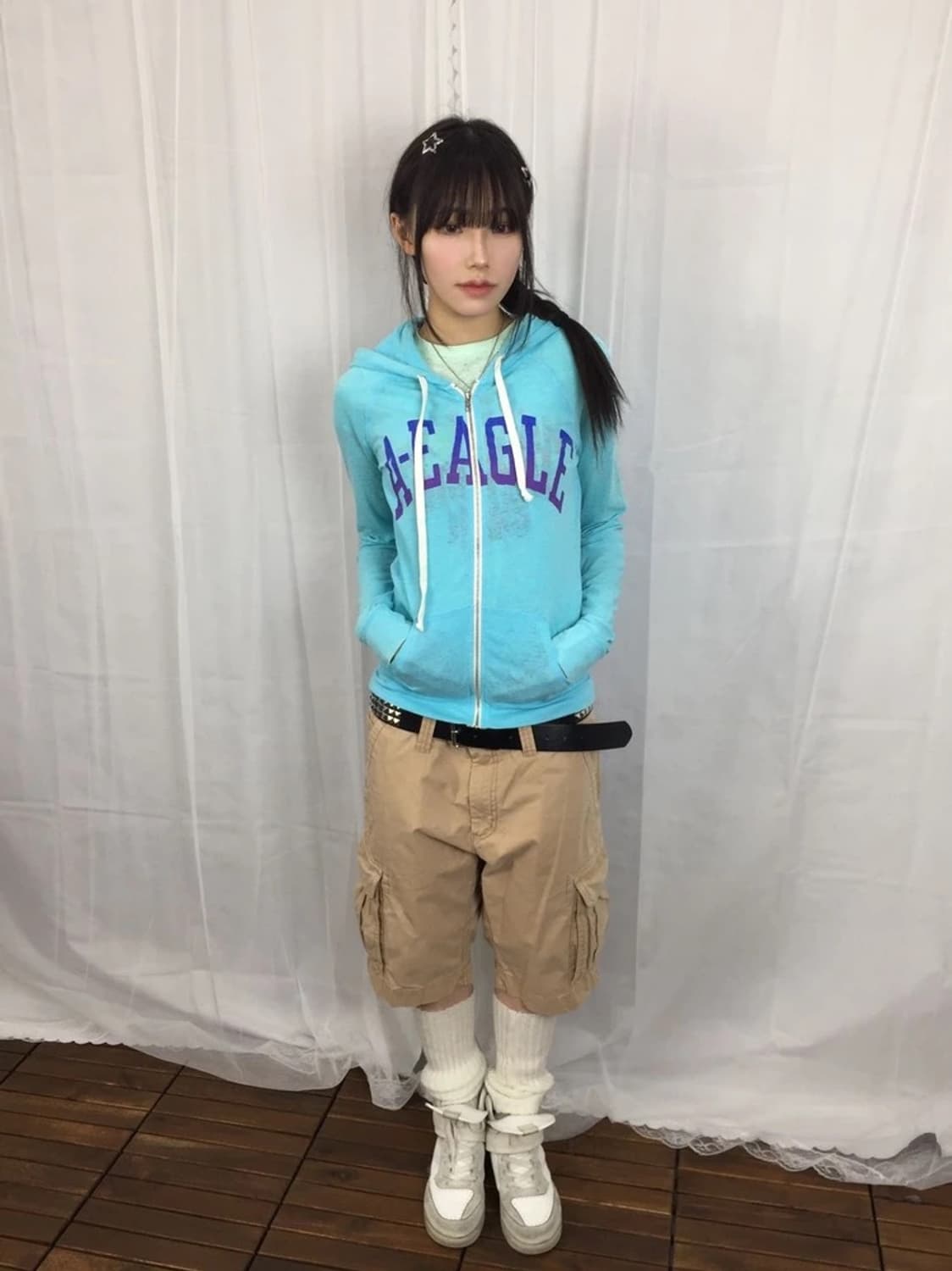 American Eagle Sky Blue Zip Hoodie 상품이미지1