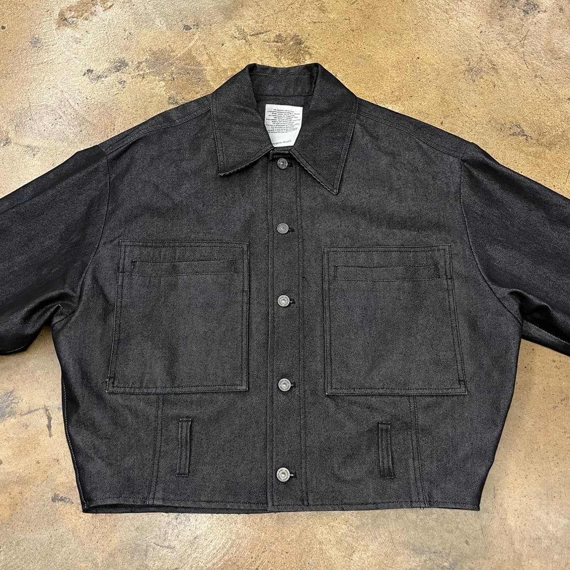 [정품/L] 메종미네드 블랙 데님 셔츠 자켓 b16 상품이미지3