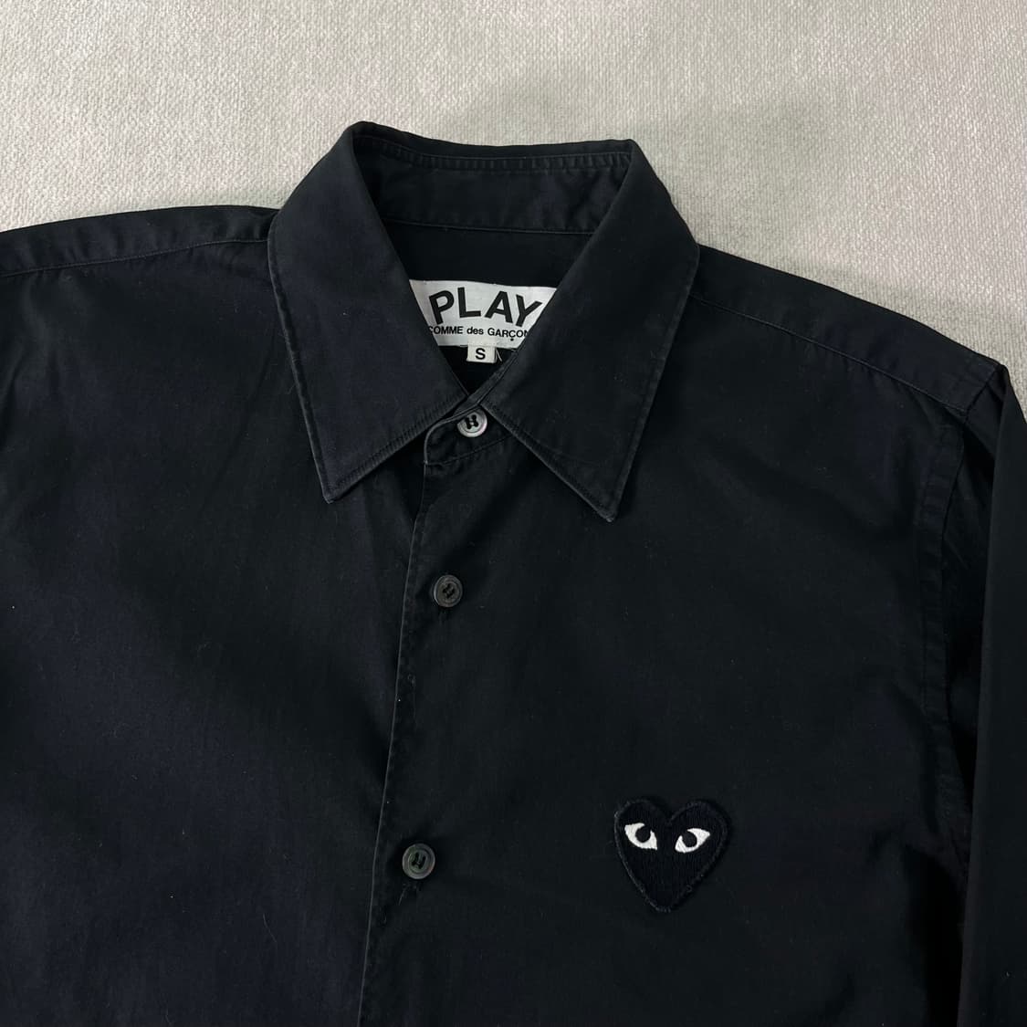 95 꼼데가르송 하트와펜 블랙 코튼 셔츠 상품이미지2