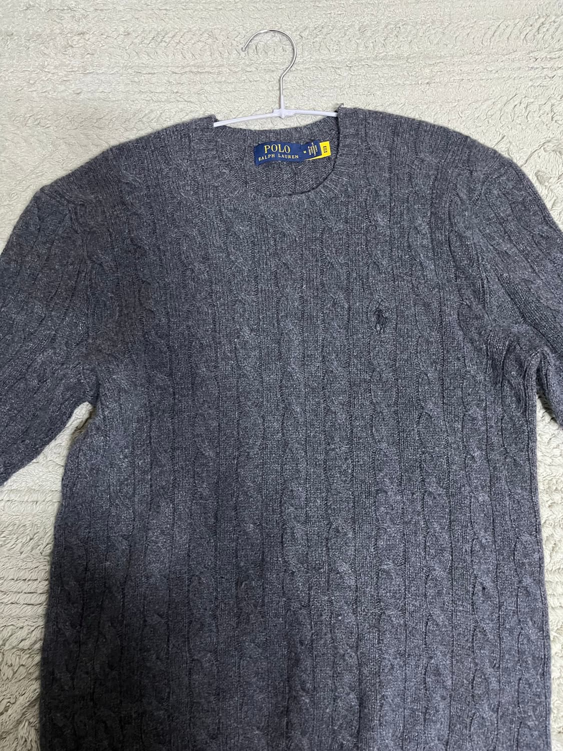 폴로 랄프로렌 케이블 니트 남성 M 회색 거의 새것 상품이미지1
