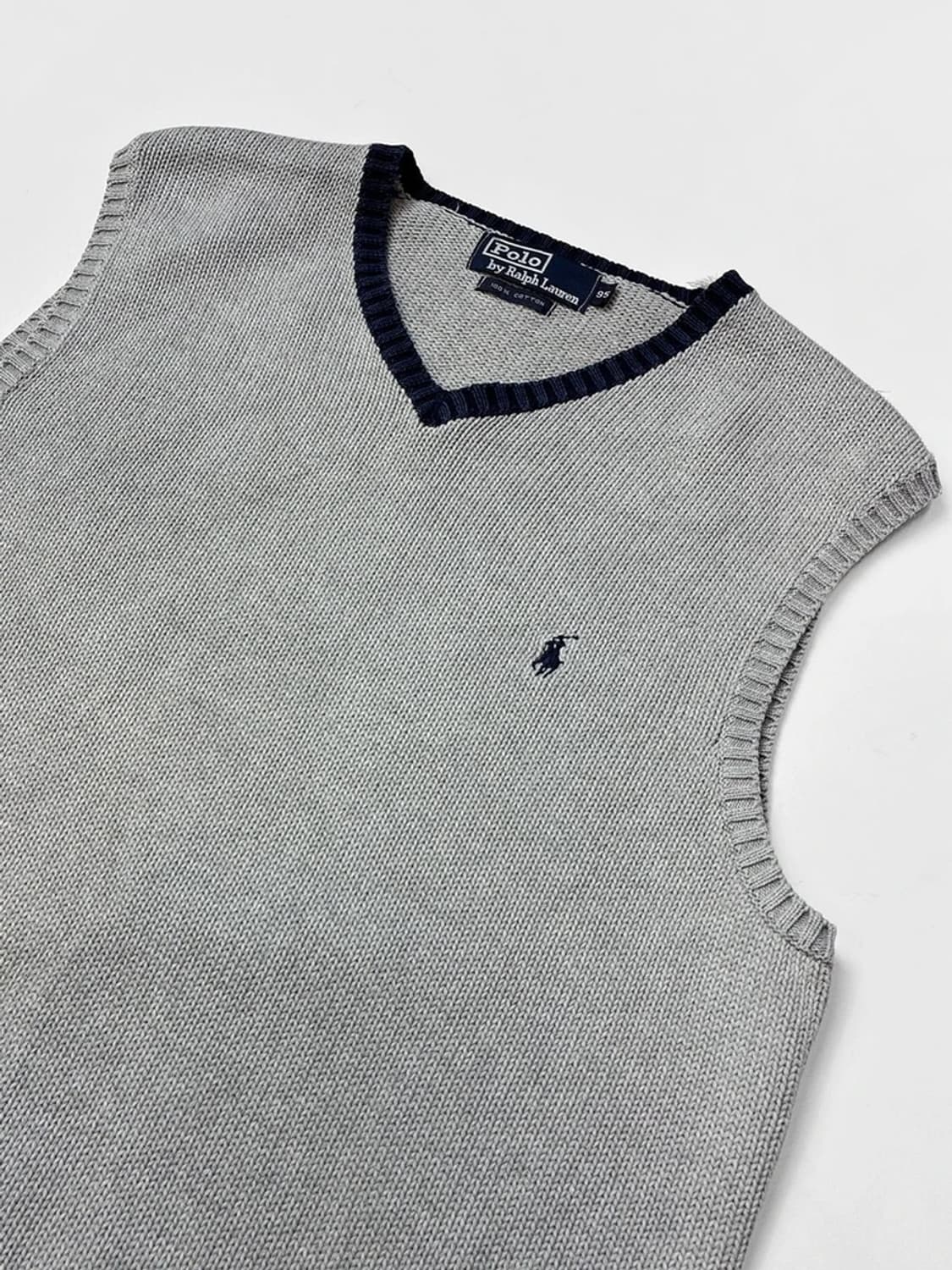 폴로 랄프로렌 90s 코튼 배색 니트 조끼 PN5077 상품이미지2