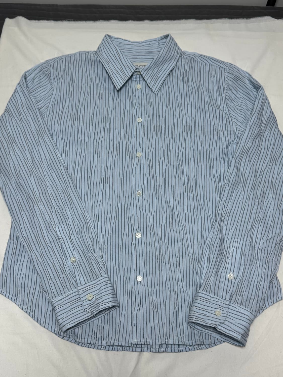 렉토 / 웨이브 스트라이프 슬림핏 셔츠 / L 상품이미지3