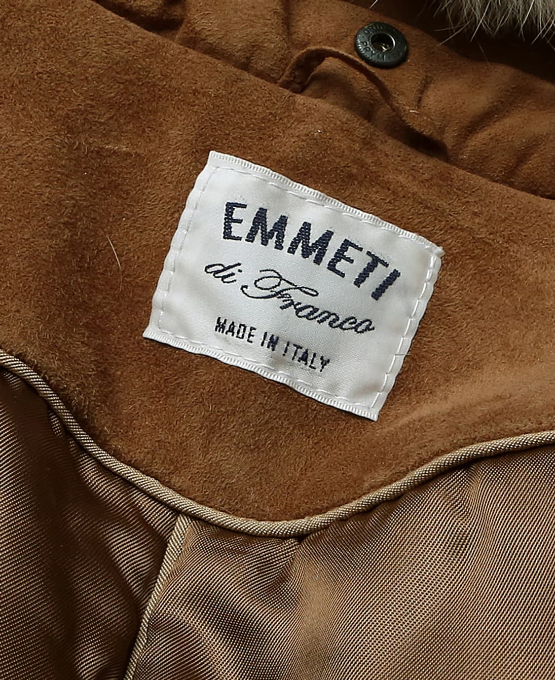 엠메띠 [Emmeti] 무통 카멜 염소 가죽 스웨이드 벨트 더블 코트 상품이미지8