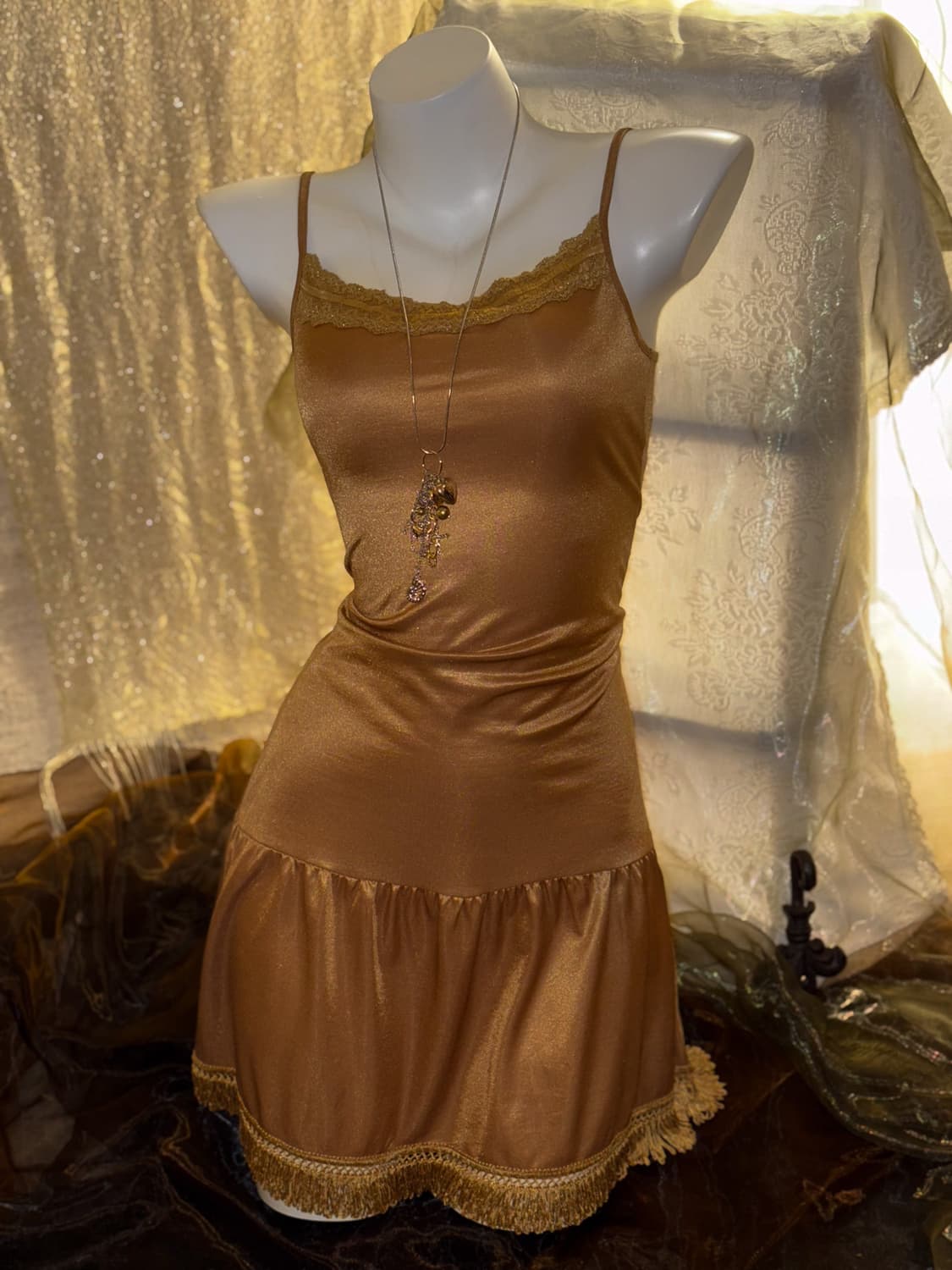 Fringed Gold Long Sleeveless 0169 상품이미지1