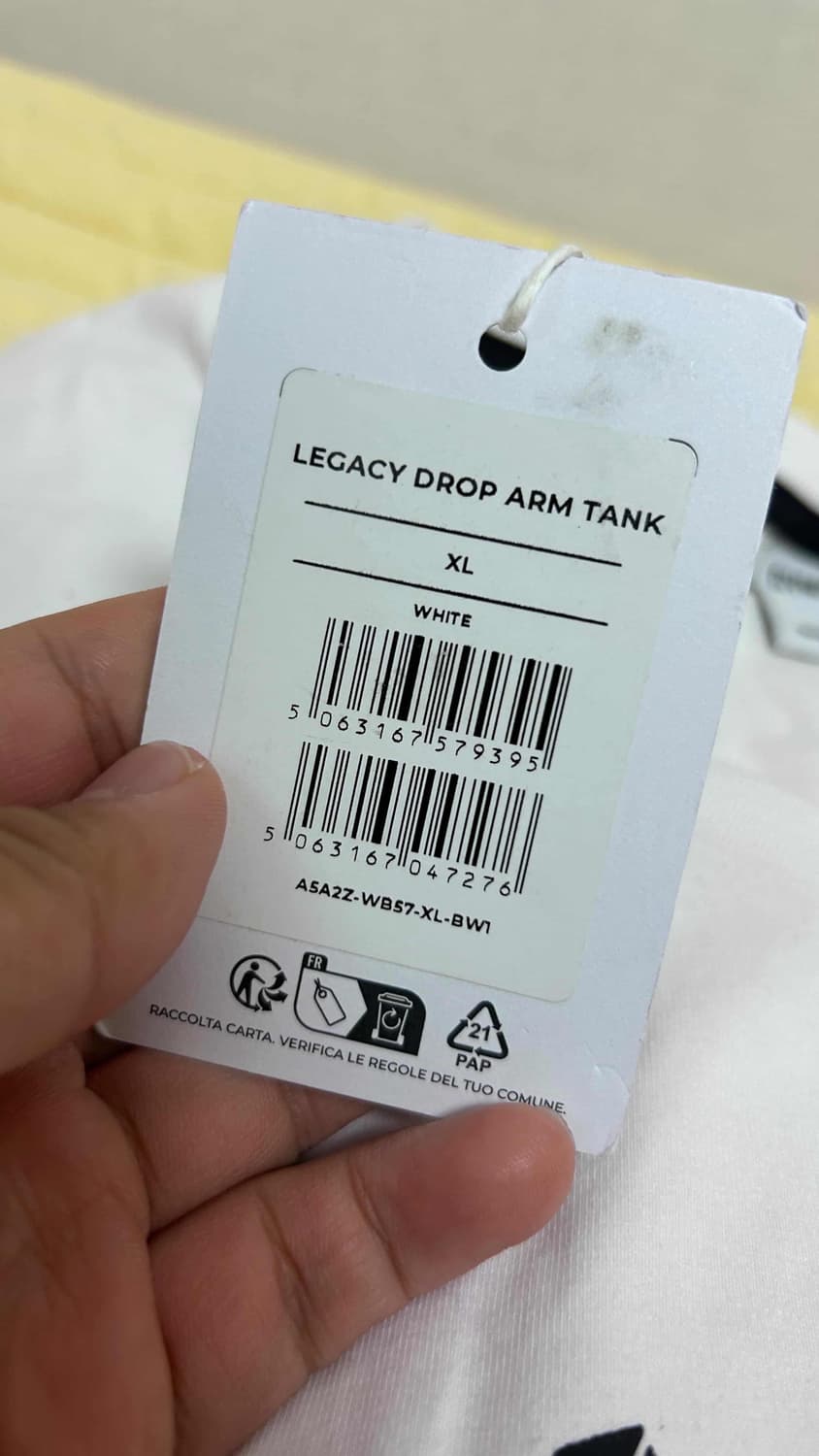 (초창기) 짐샤크 레거시 드랍 암 탱크탑 XL 화이트 상품이미지5