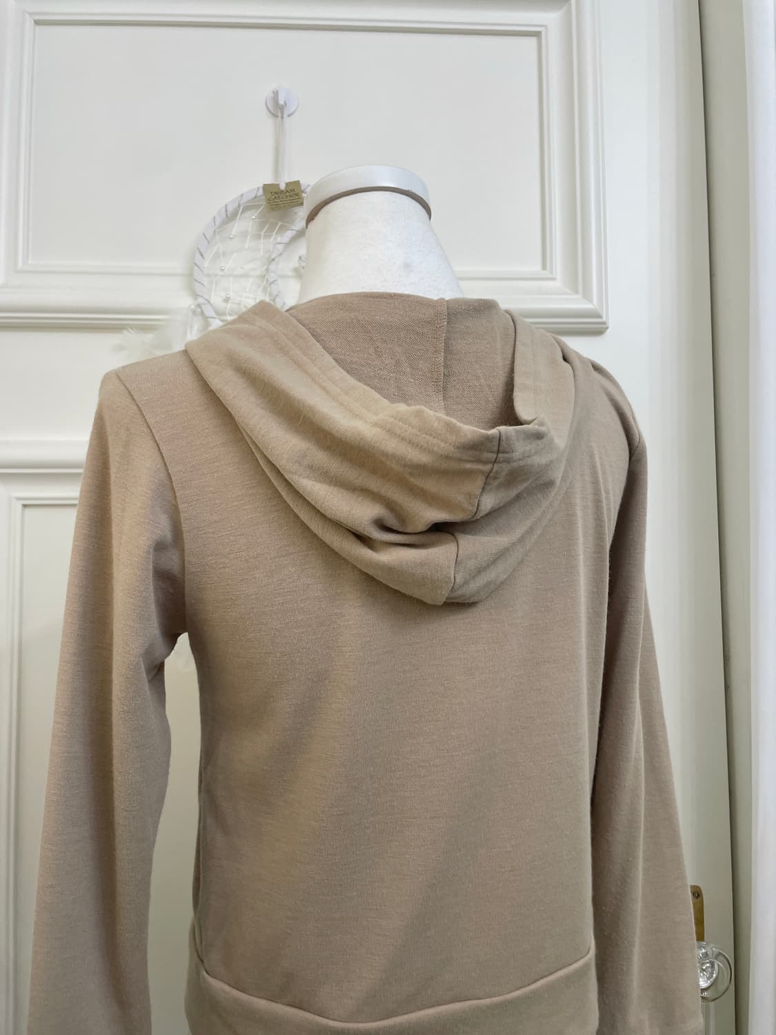 camel beige lace heart point mori hoodie 상품이미지4