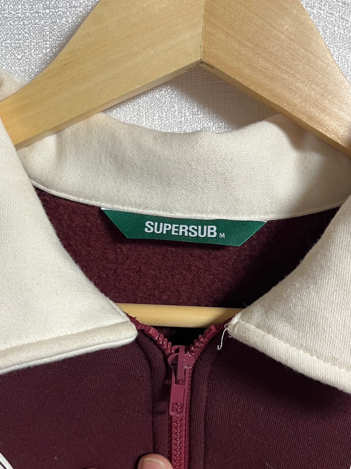 공용 슈퍼서브 오버핏 클럽 맨투맨 티셔츠 버건디 M 상품이미지4