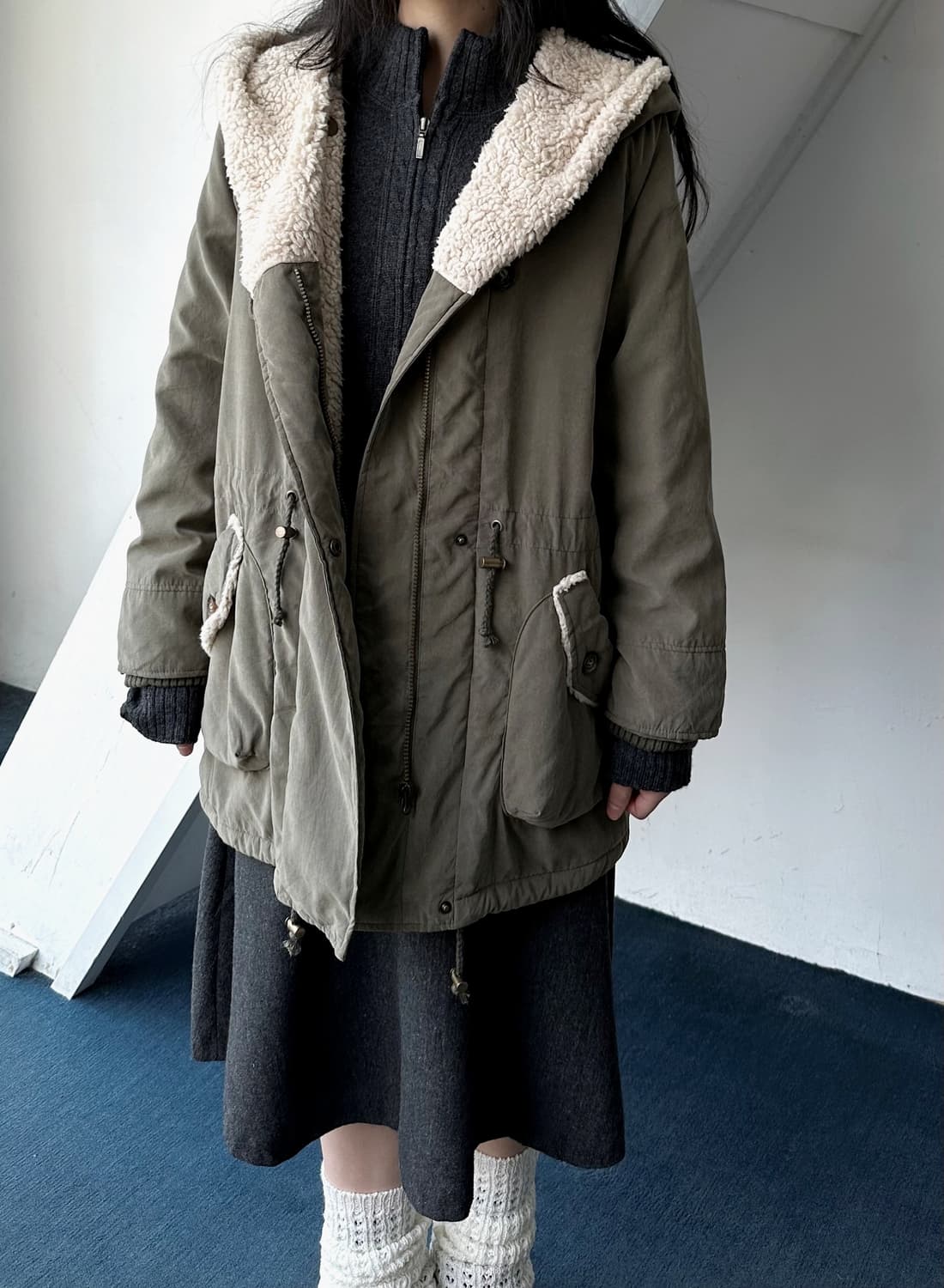 liner fleece mil design hoode coat 상품이미지8