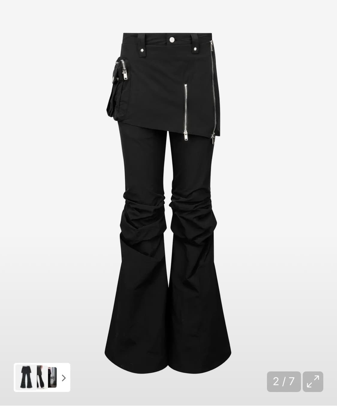 BOOTS CUT SKIRT PANTS (UNISEX) BLACK 상품이미지1