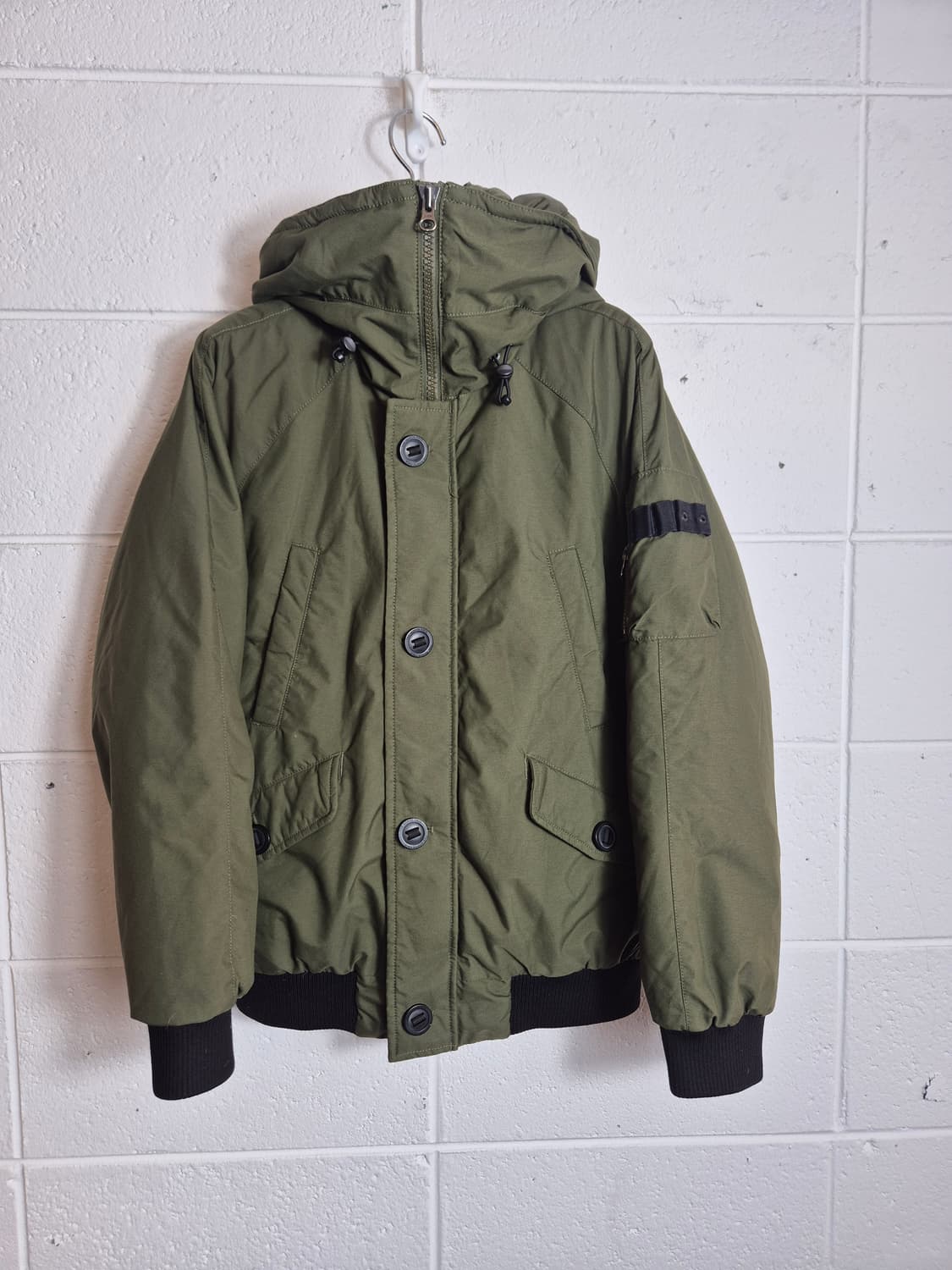 *90 )노스페이스 카키 봄버 패딩 덕다운 자켓 상품이미지1