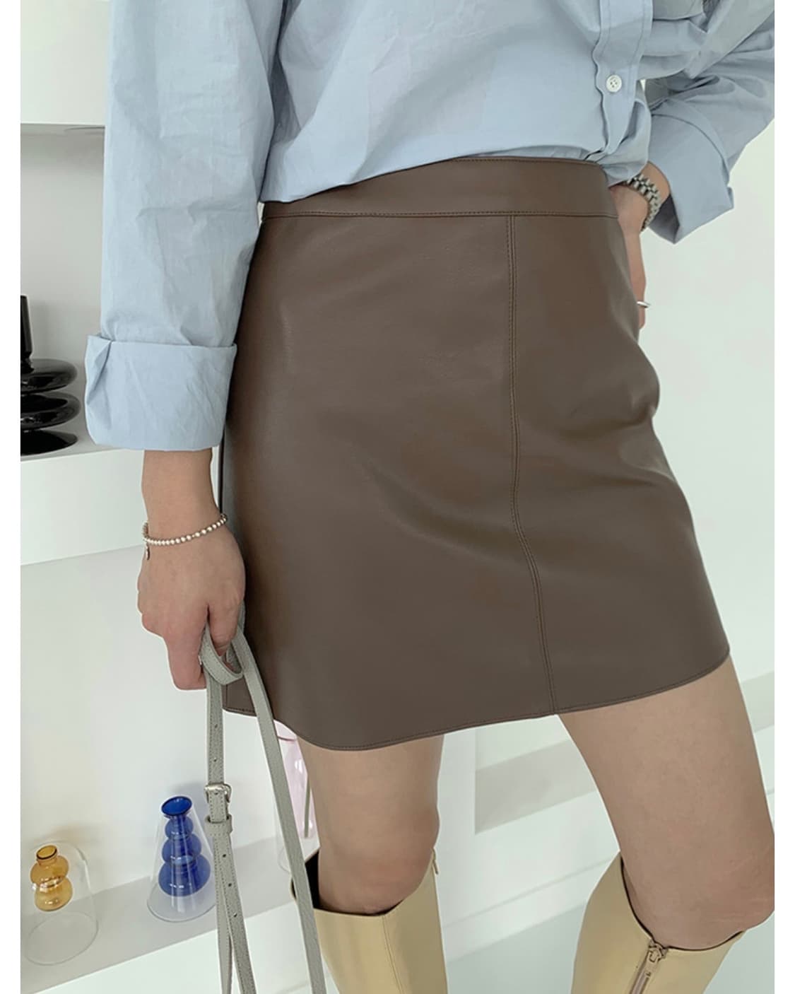 가죽 레더스커트 상품이미지1