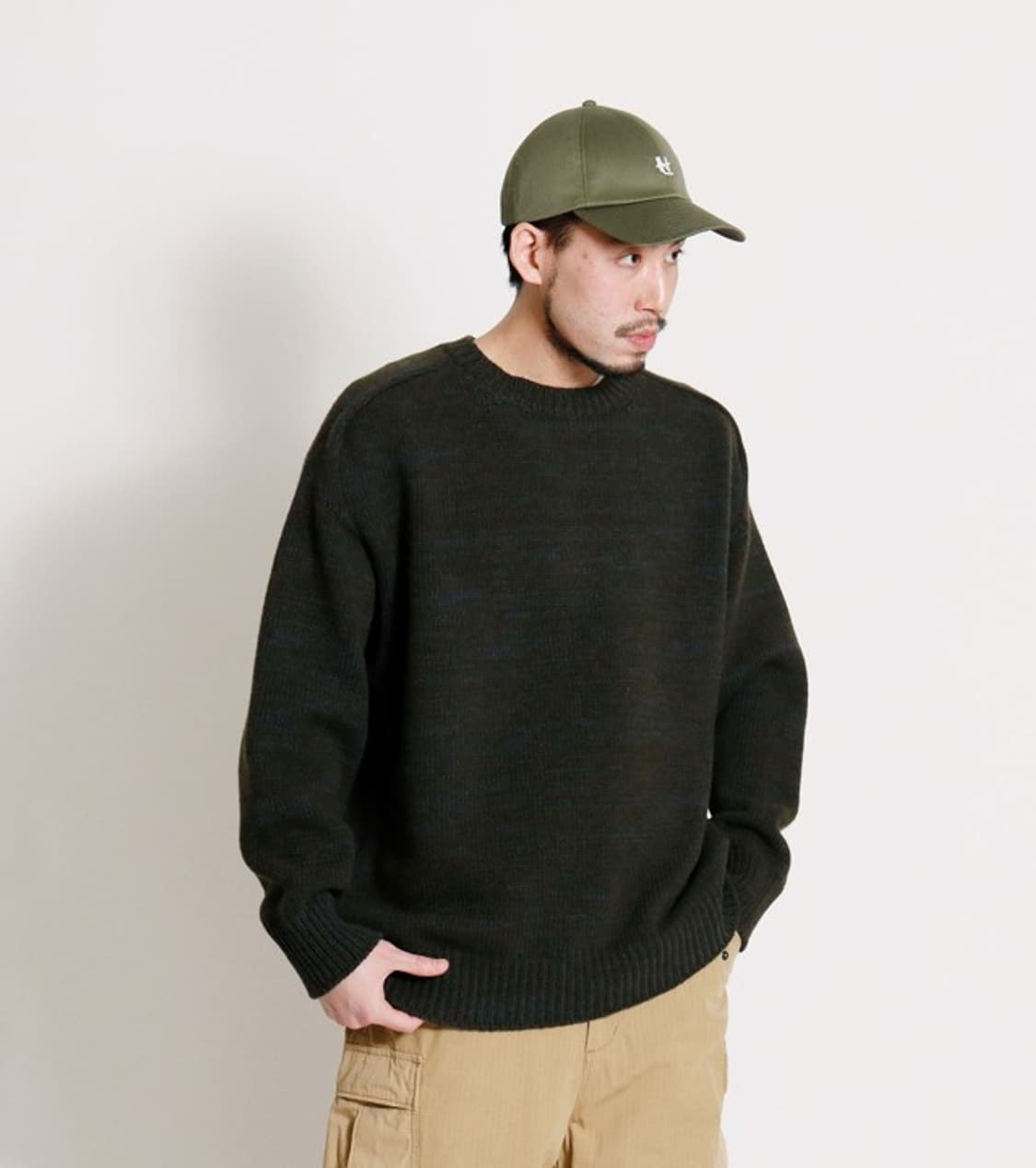 나나미카 22FW 오버사이즈 니트 (사이즈 100, 카키) 상품이미지4