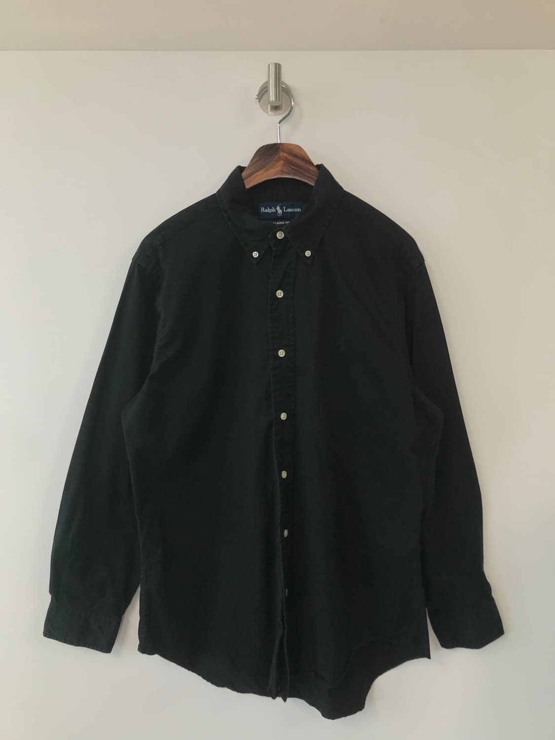 폴로 랄프로렌 자수로고 블랙 솔리드 셔츠 상품이미지2