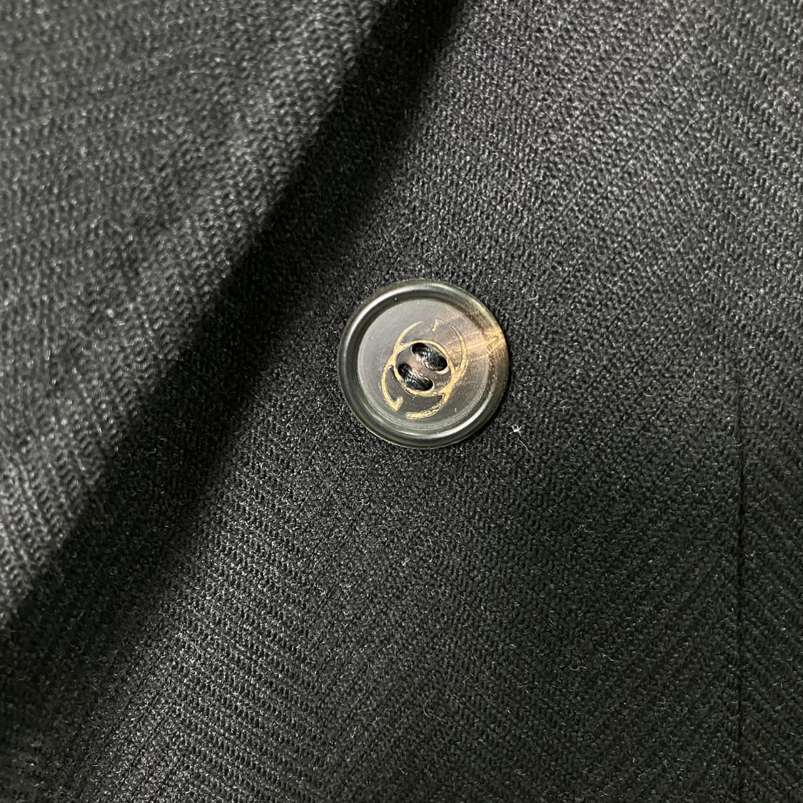 7-80's 올드 구찌 블랙 더블 브레스티드 코트 48 상품이미지8