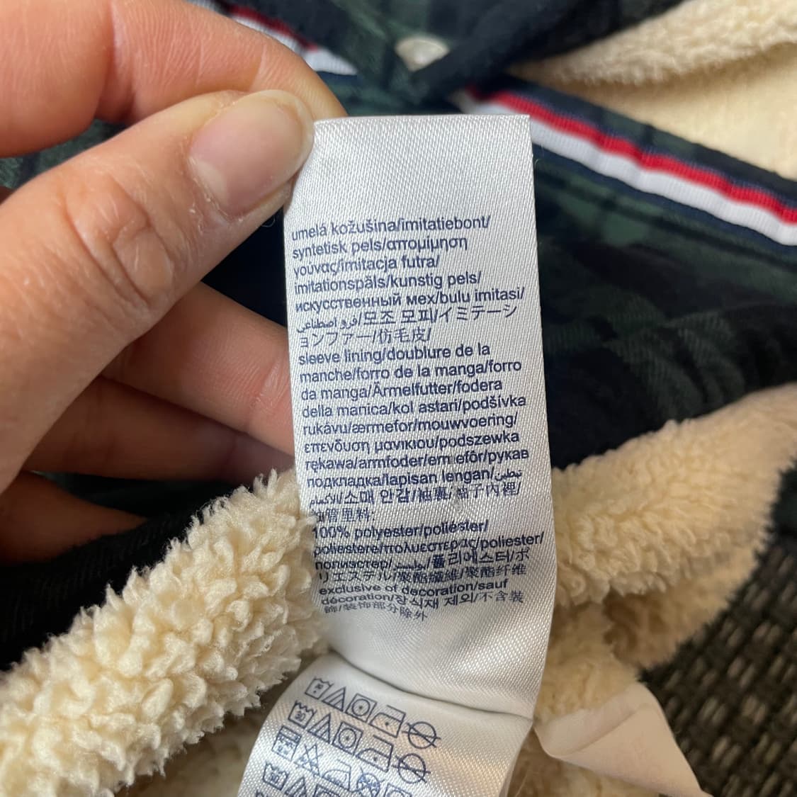 타미힐피거 딥그린체크 안감플리스 투포켓 긴팔 셔츠 176 상품이미지7