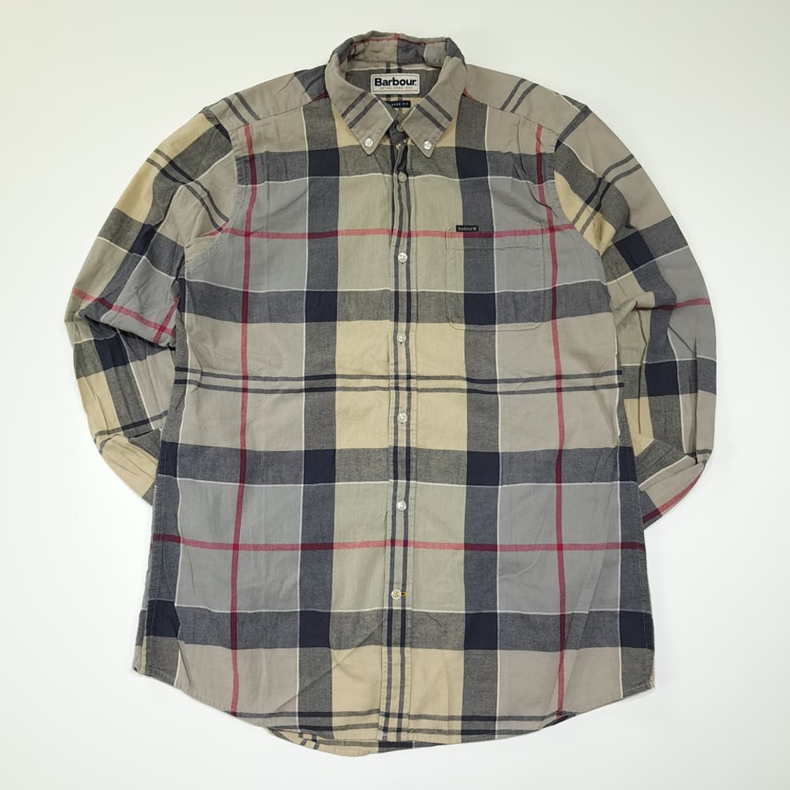 CL298 M 바버 버튼다운 타탄 베이지 셔츠 남방 상품이미지1