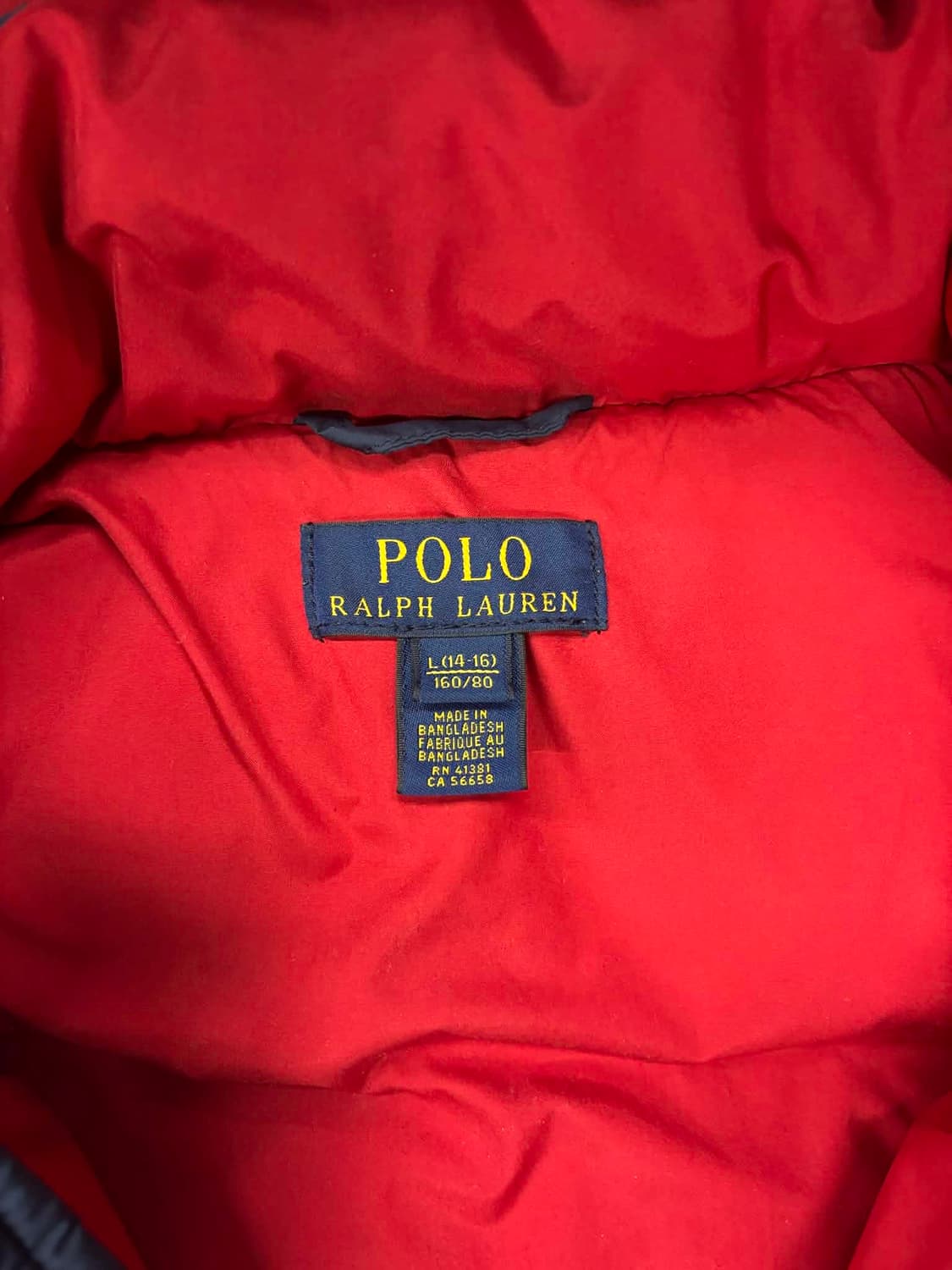 폴로 랄프로렌 네이비 걸즈 푸퍼 패딩 덕다운 자켓(XL) 상품이미지5