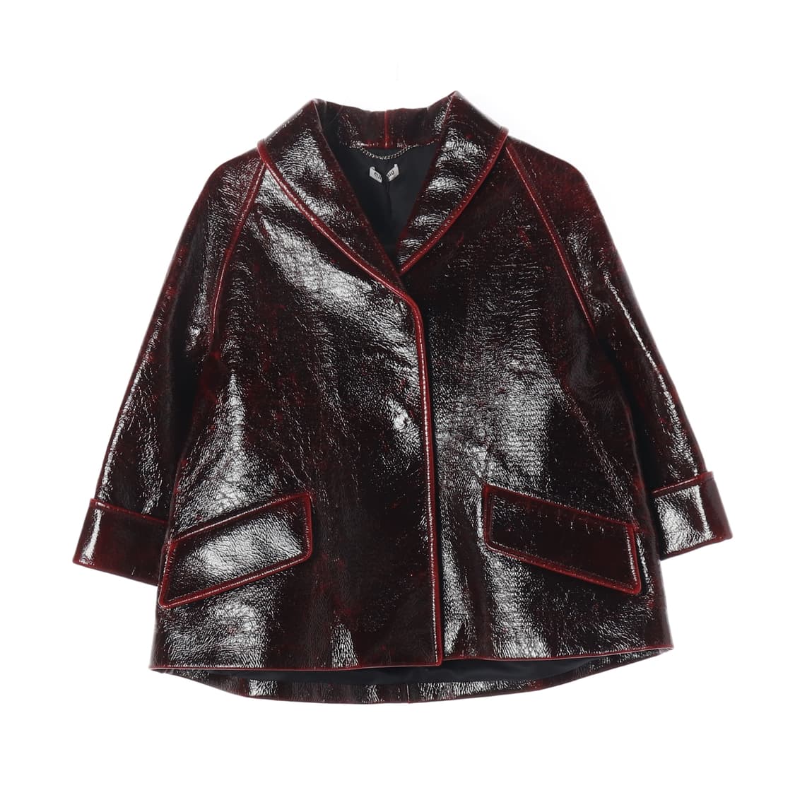 (새상품) 미우미우 크랙 페이크 레더 재킷 셋업 상품이미지1