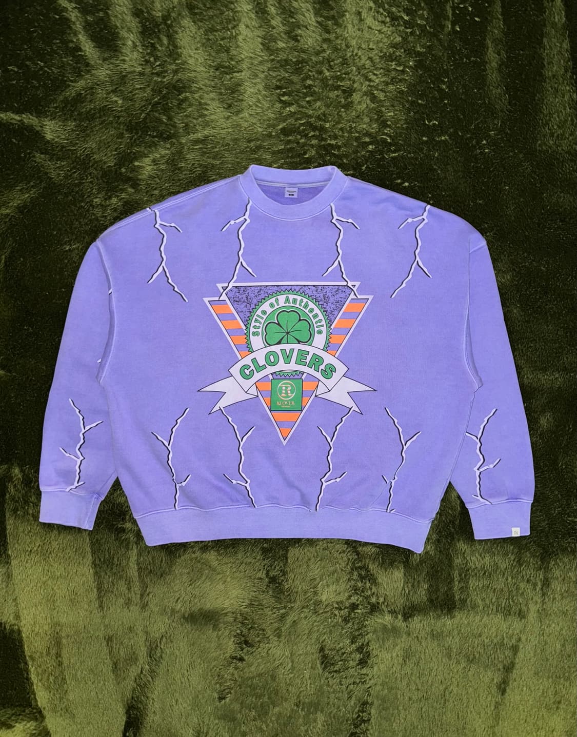 [XL] REOVER 리오버 라이트닝 그래픽 가먼트 다잉 스웻셔츠 퍼플 상품이미지1