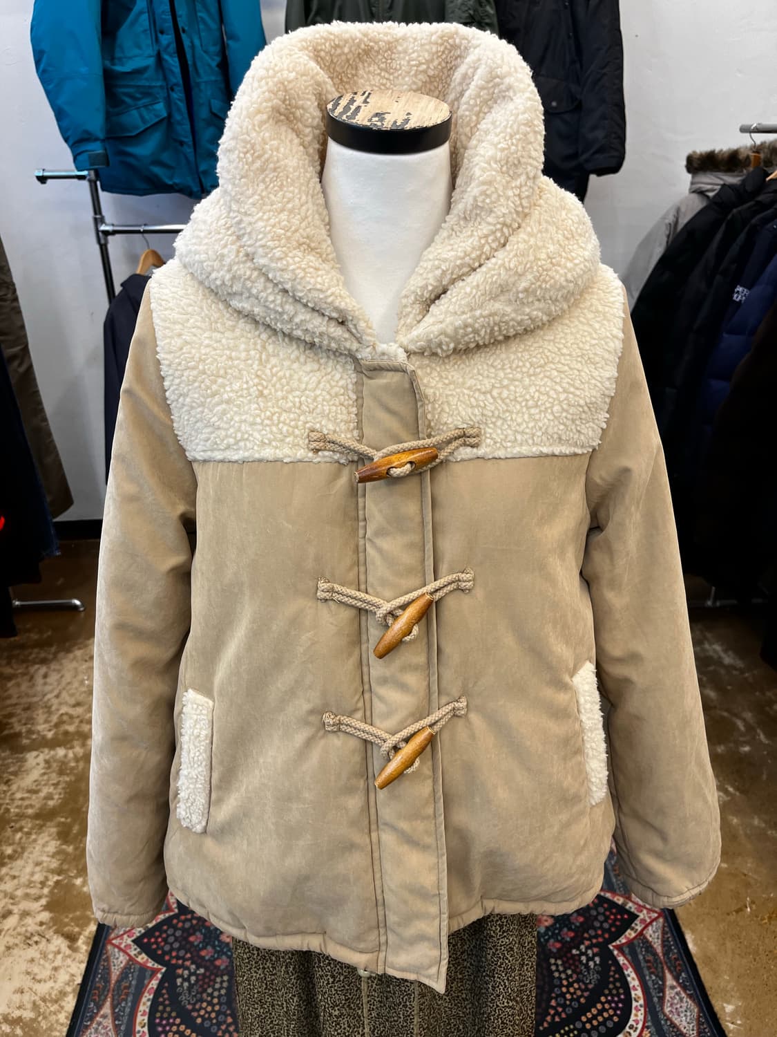 As Know As Pinky 셰르파 패널 후드 코트 상품이미지2