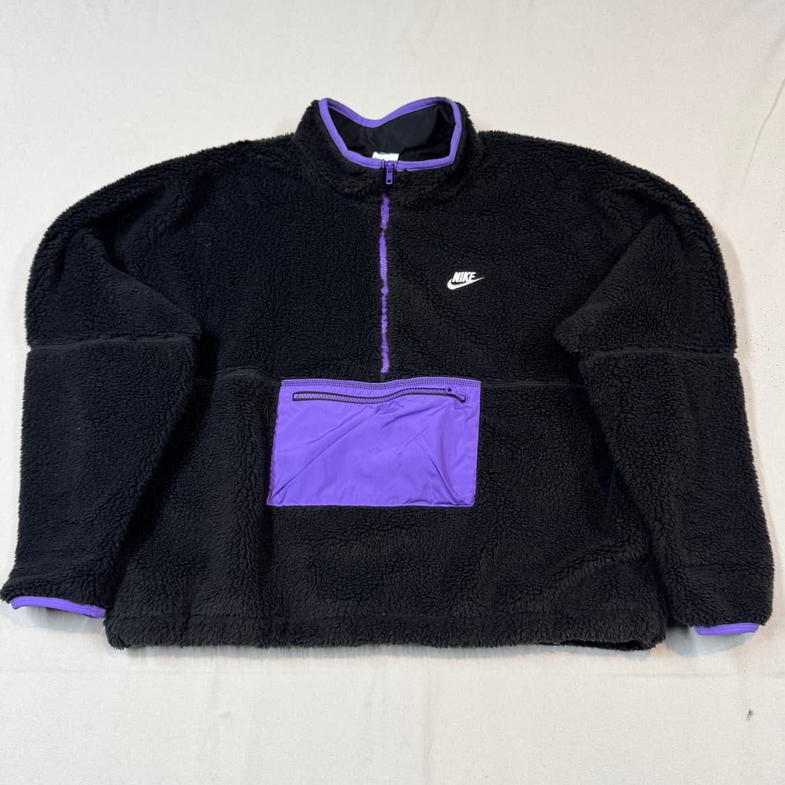 XXXL) 나이키 플리스 후리스 블랙/퍼플 반집업 아노락 상품이미지1