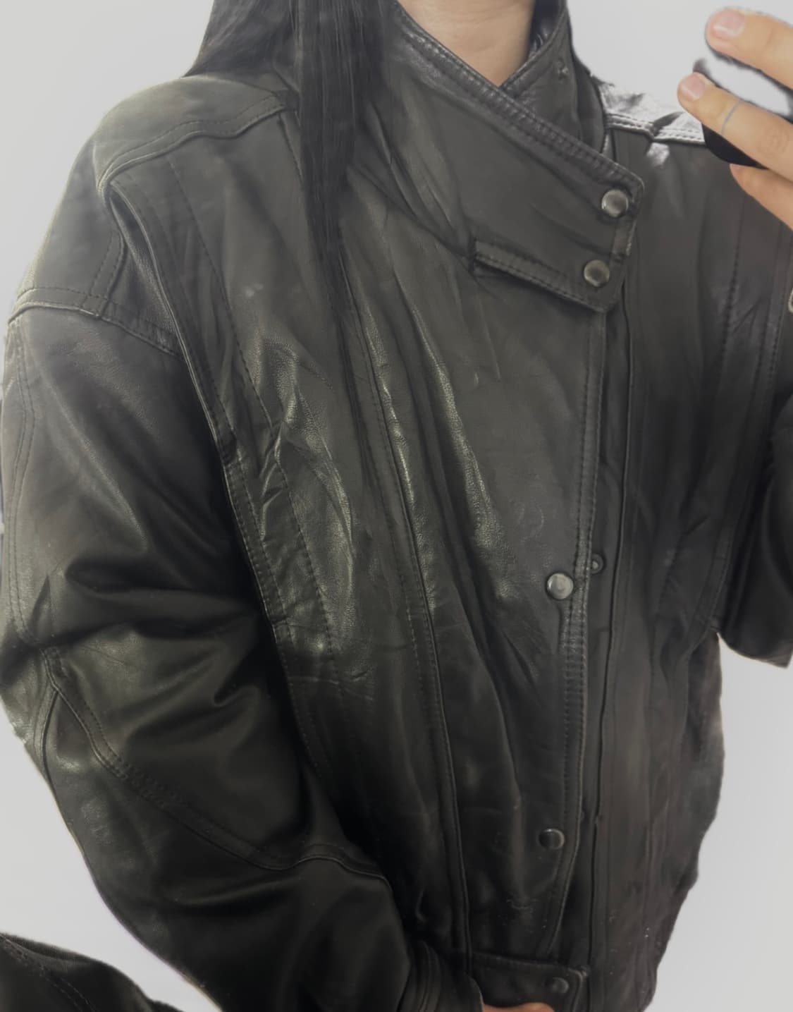 빈티지 레더 봄버 자켓 상품이미지9