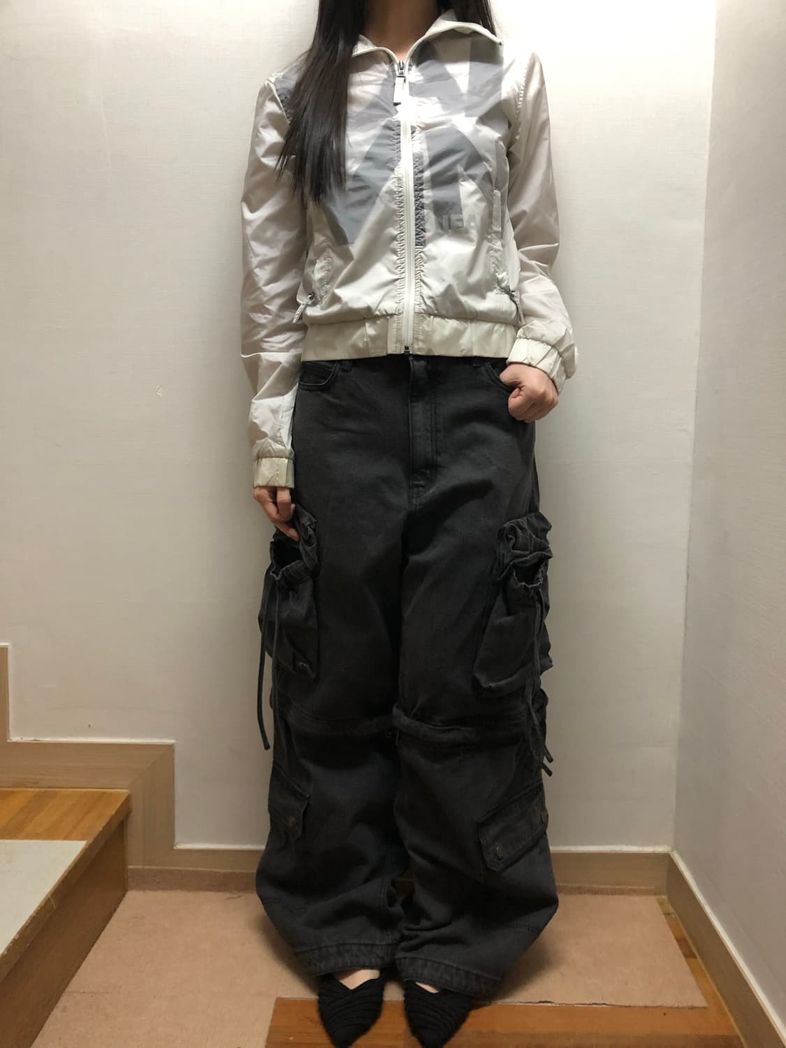 빈티지 블랙 데님 카고 팬츠 상품이미지6