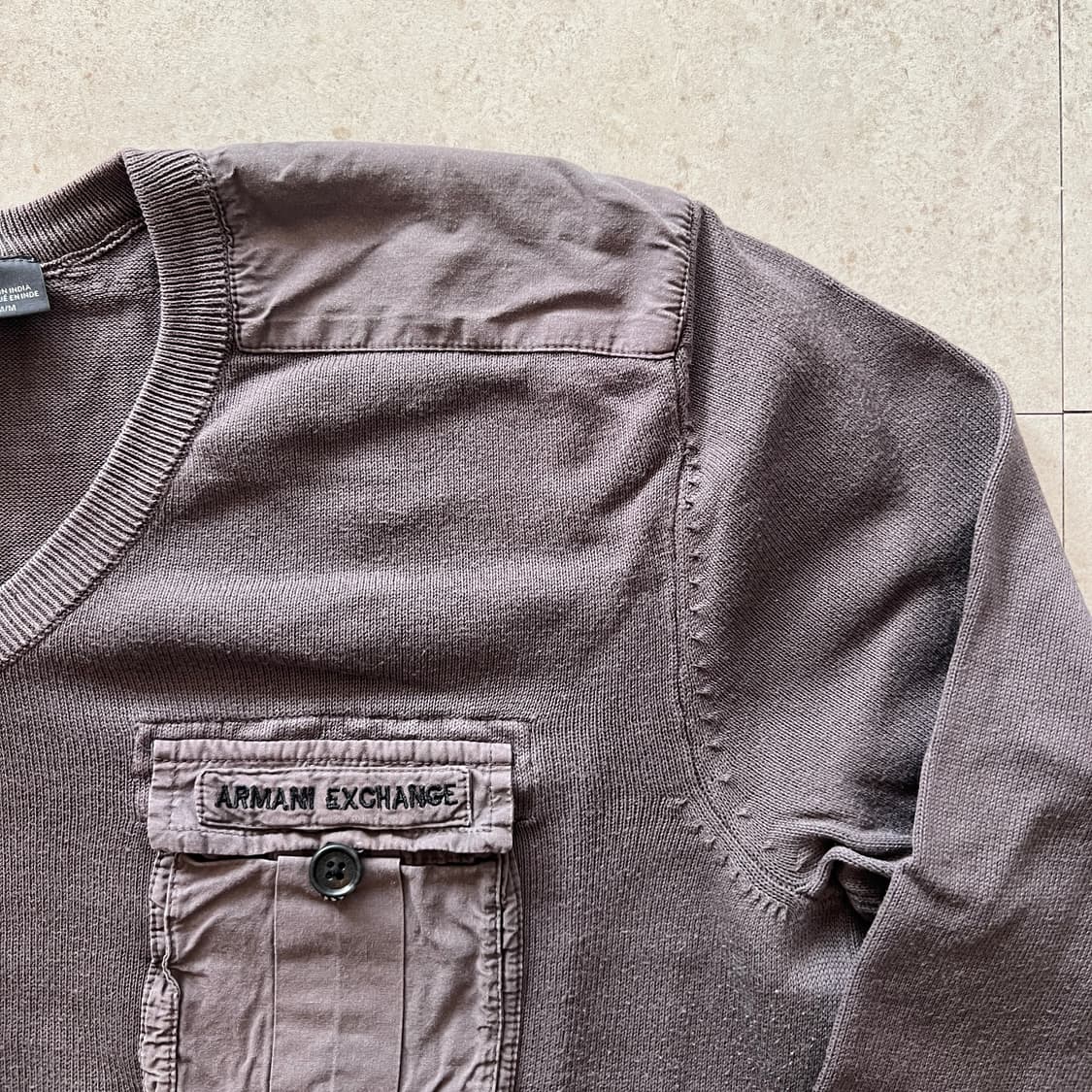 빈티지 00s Armani Exchange 밀리터리 포켓 니트 상품이미지6