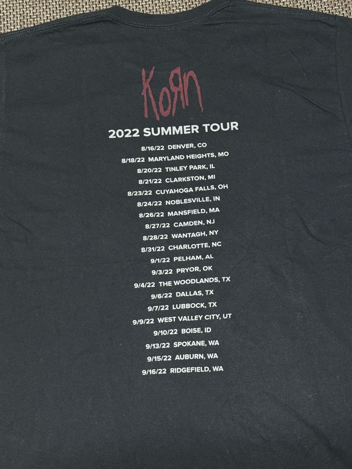 Korn 2022 서머 투어 티셔츠 상품이미지5