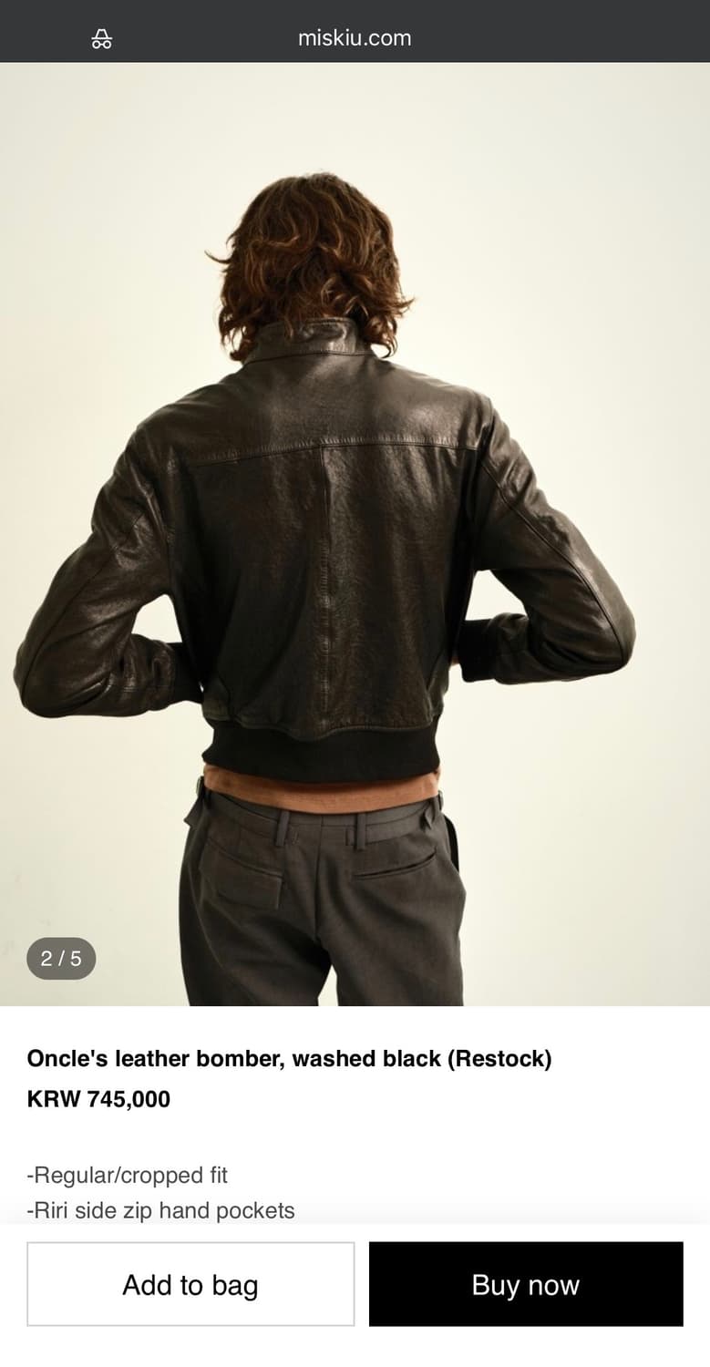 Miskiu 레더자켓 black 상품이미지2