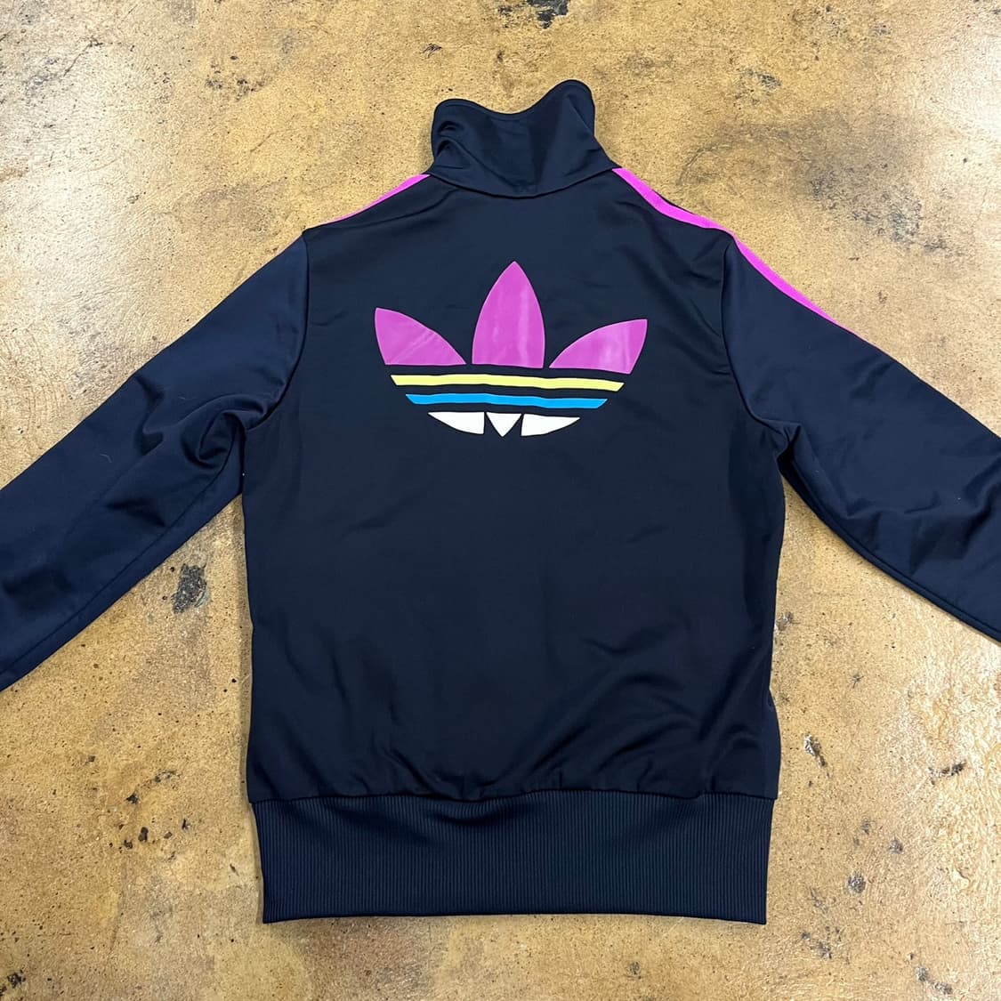[정품/90] 아디다스 네이비 져지 핑크 블루 삼선 트랙탑 b17 상품이미지4
