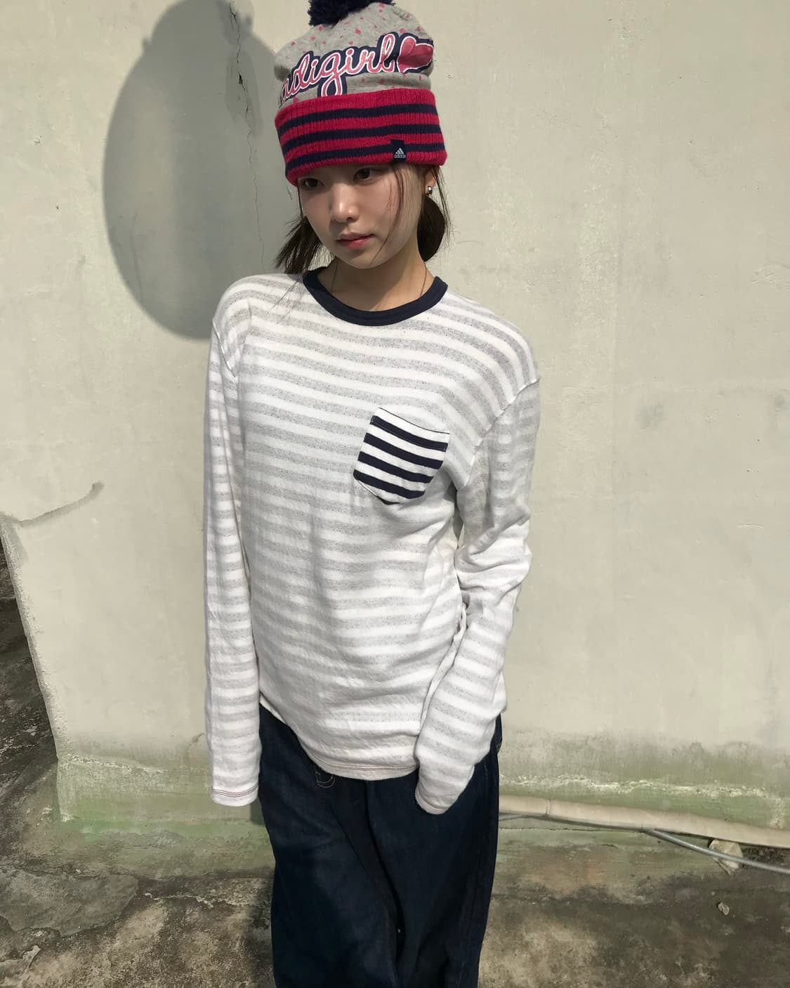 아디다스 스트라이프 폼폼 비니 상품이미지5