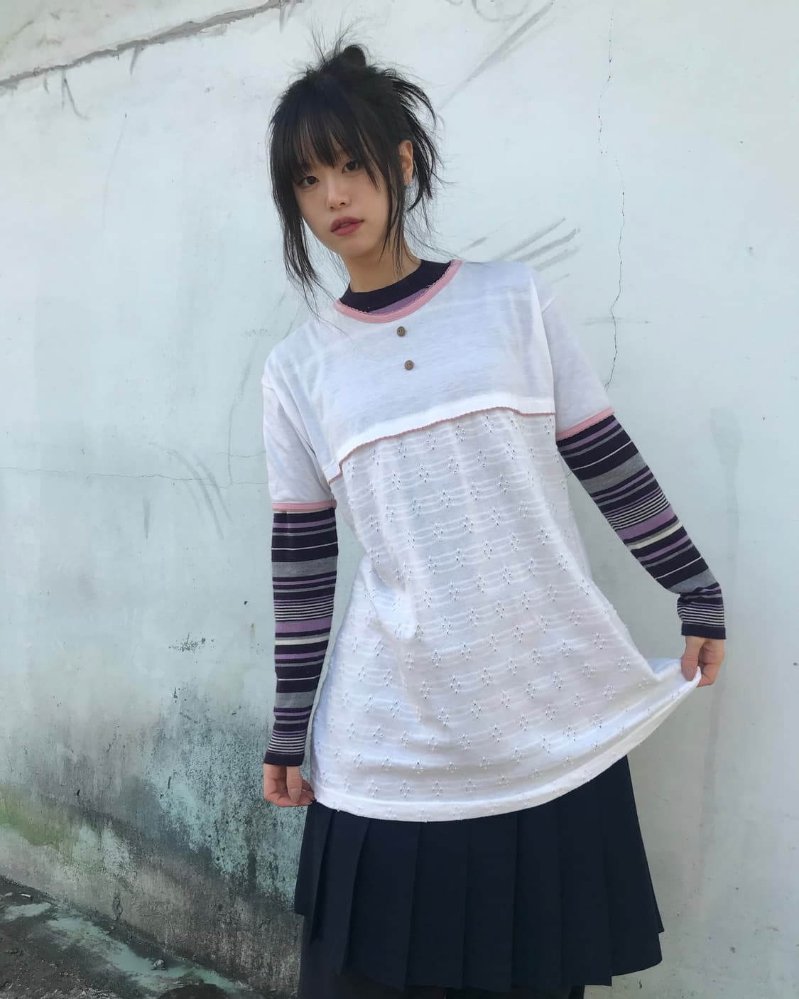 핑크 펀칭 티셔츠 상품이미지4