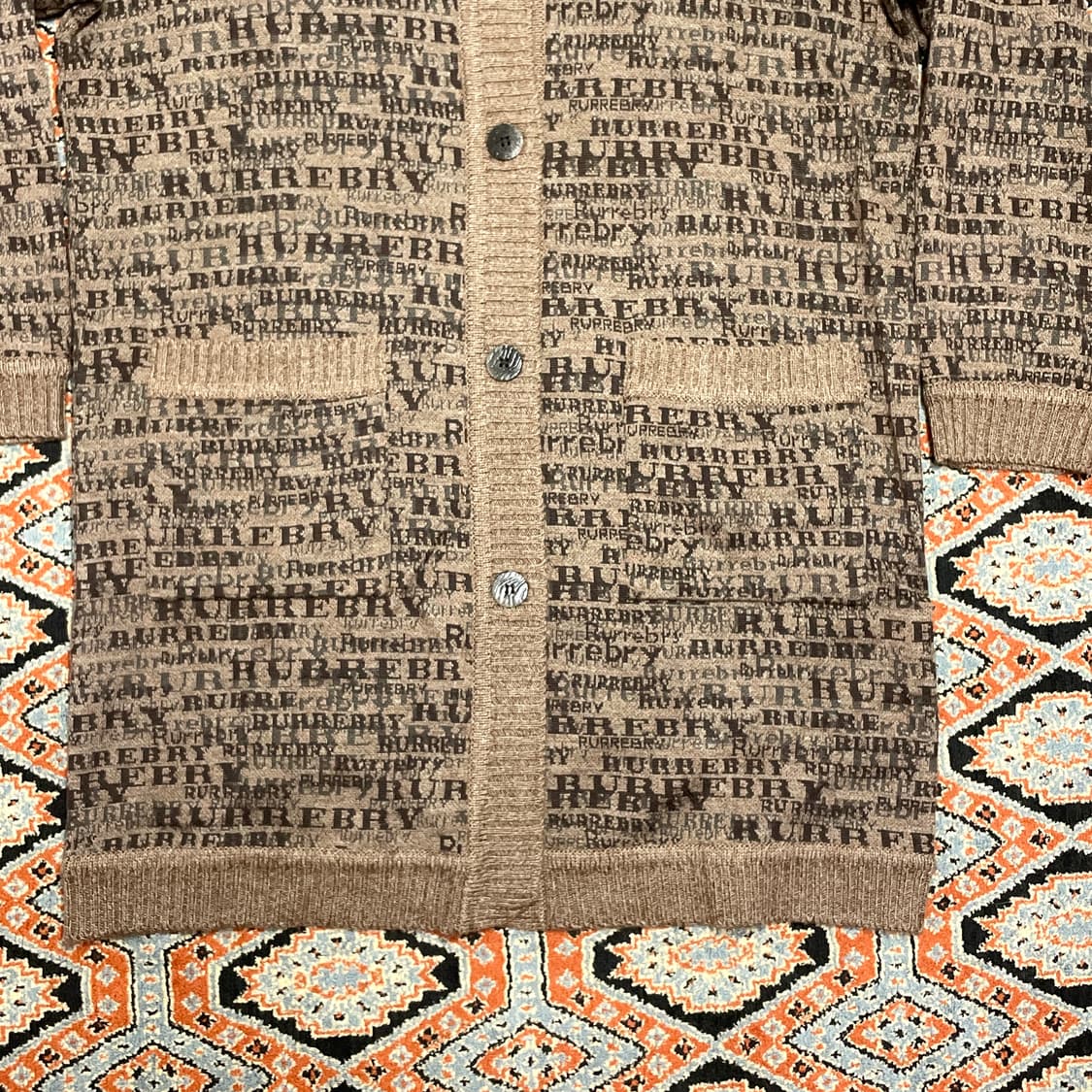 VTG 브라운 패드 후드 가디건 여성L 상품이미지3