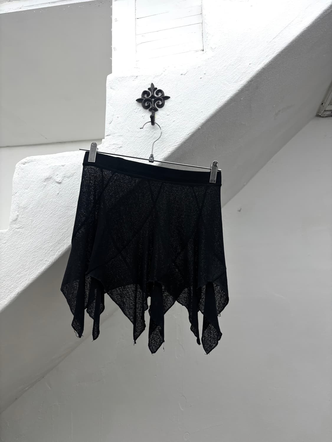 Black unbalanced layered skirt  상품이미지1