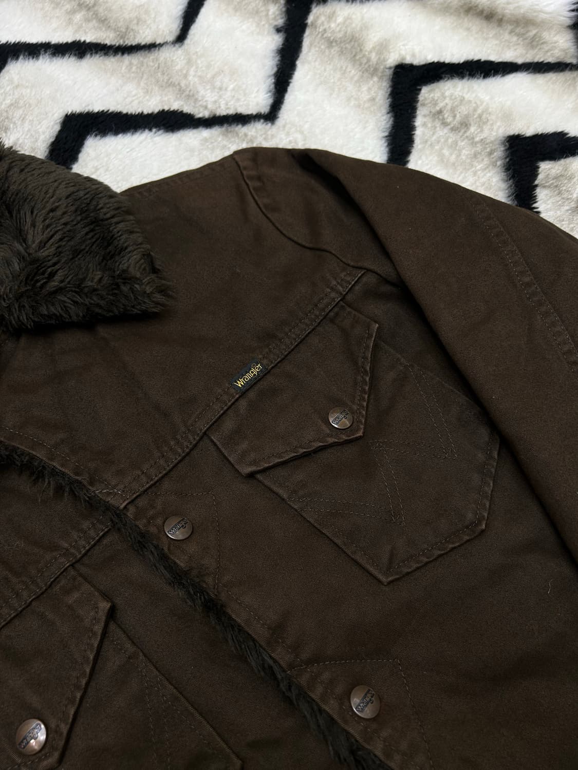 [M]랭글러 Wrange 퍼 자켓/브라운 상품이미지1