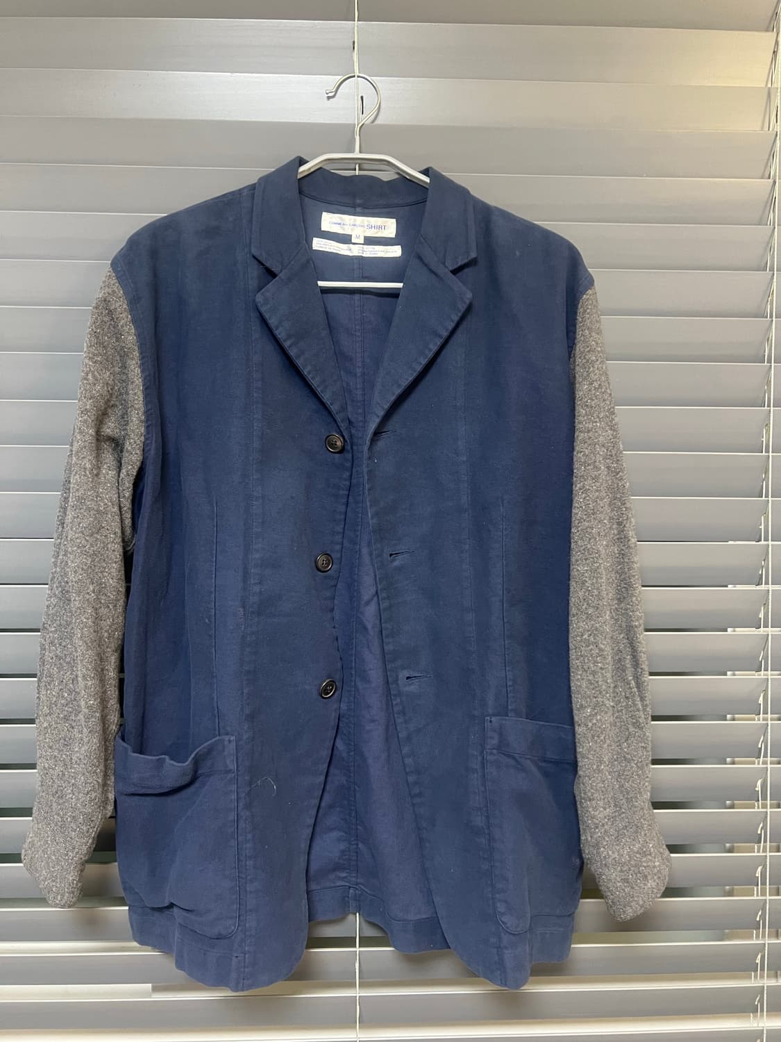 꼼데가르송 셔츠 배색 울 자켓 상품이미지1